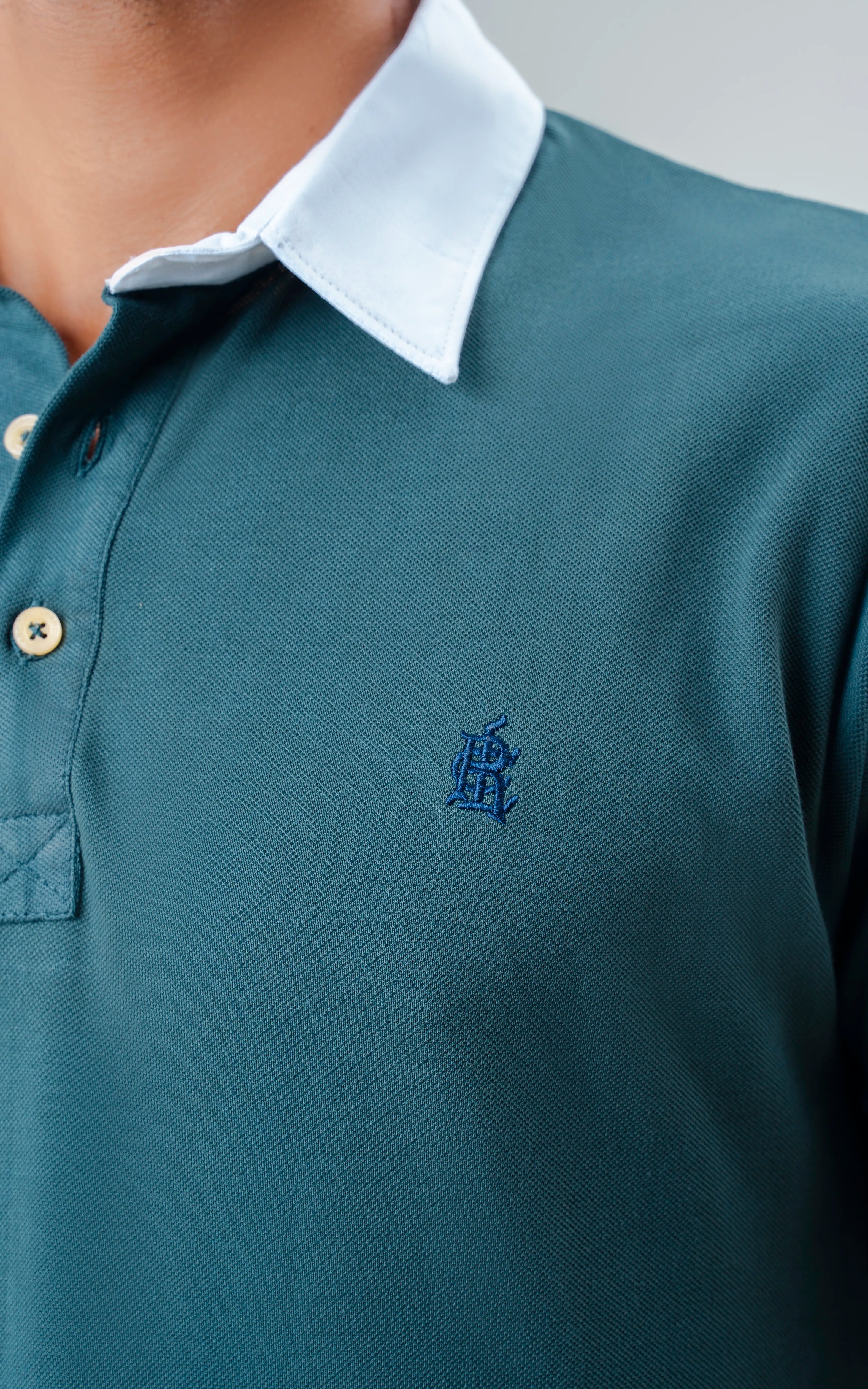 TWILL COLLAR POLO SHIRT GREEN
