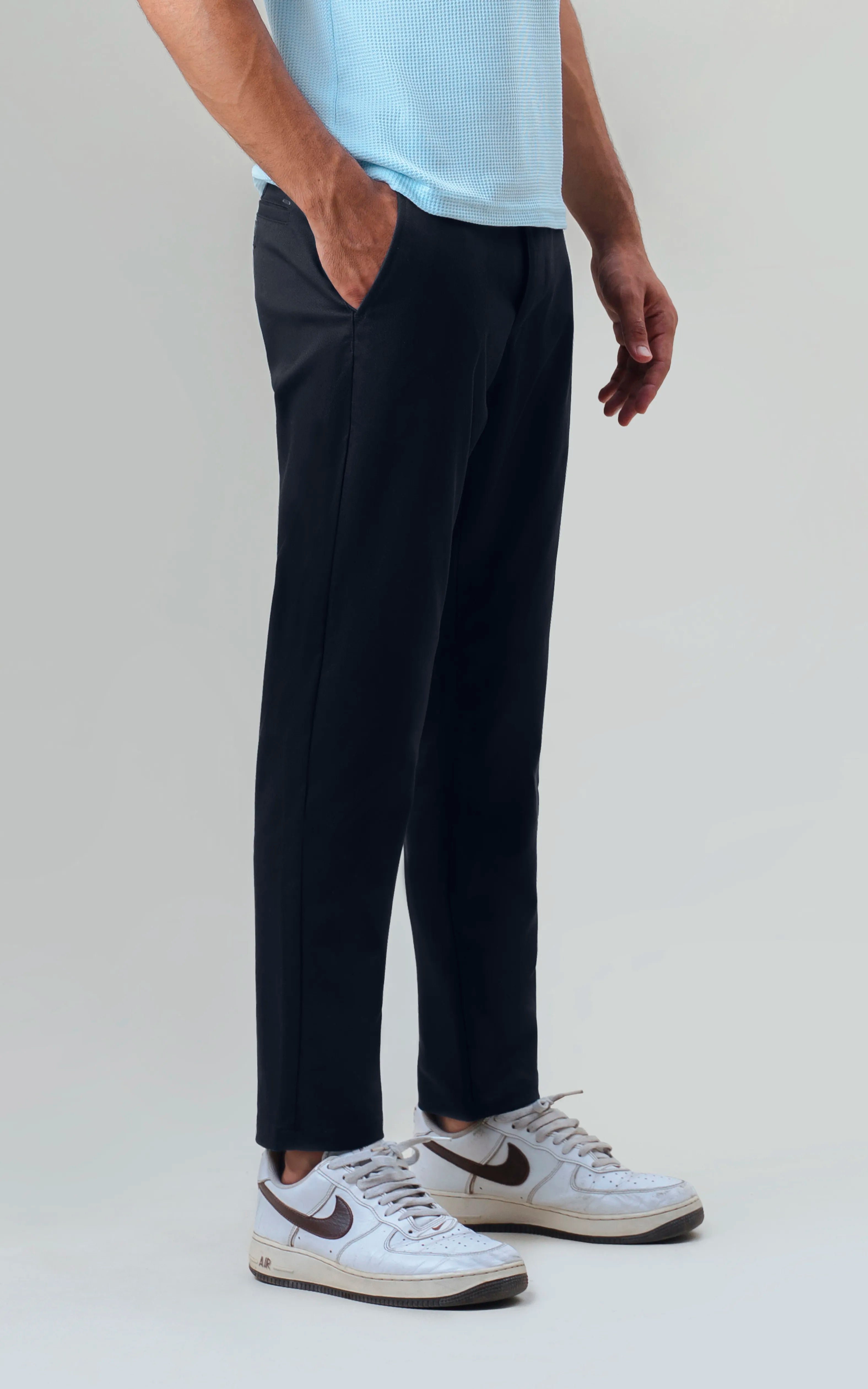 TWILL SMART FIT CASUAL PANT BLACK