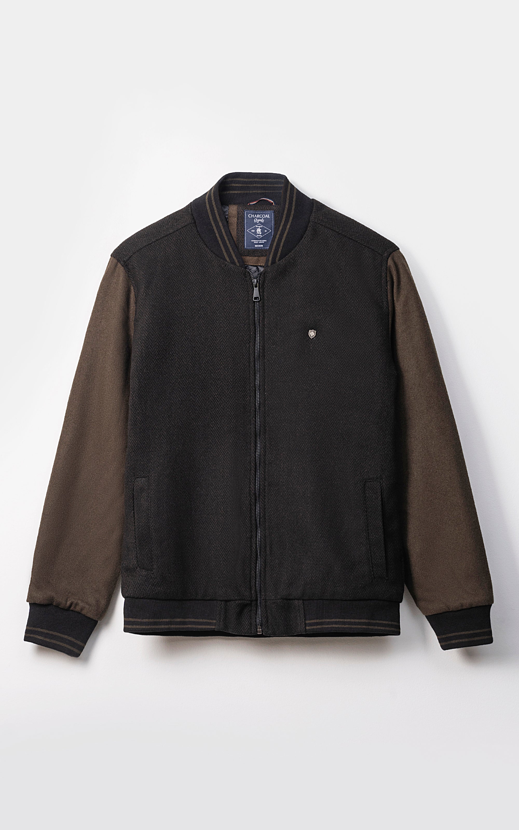 WOOLEN JACKET BROWN BLACK