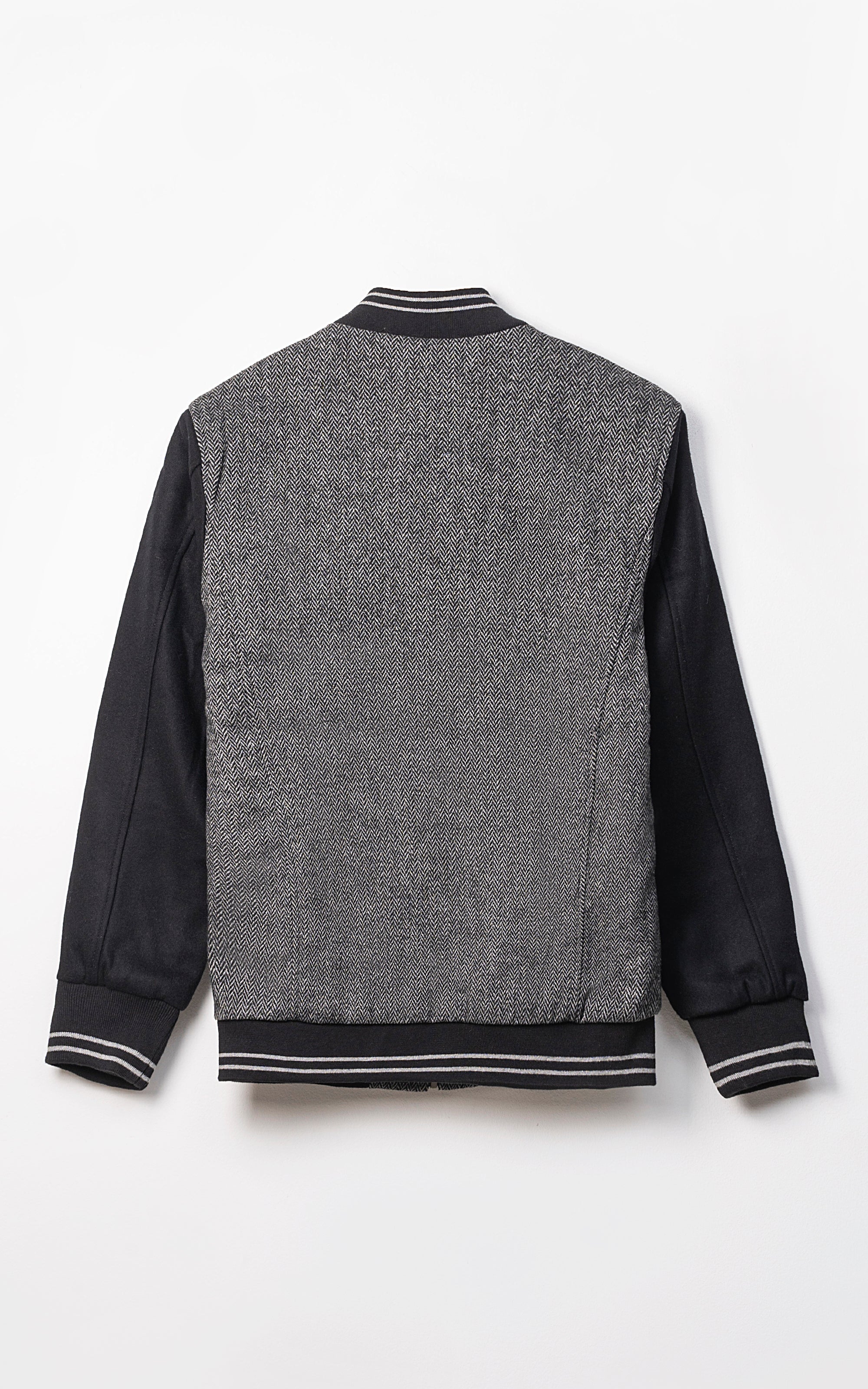 WOOLEN JACKET GREY BLACK