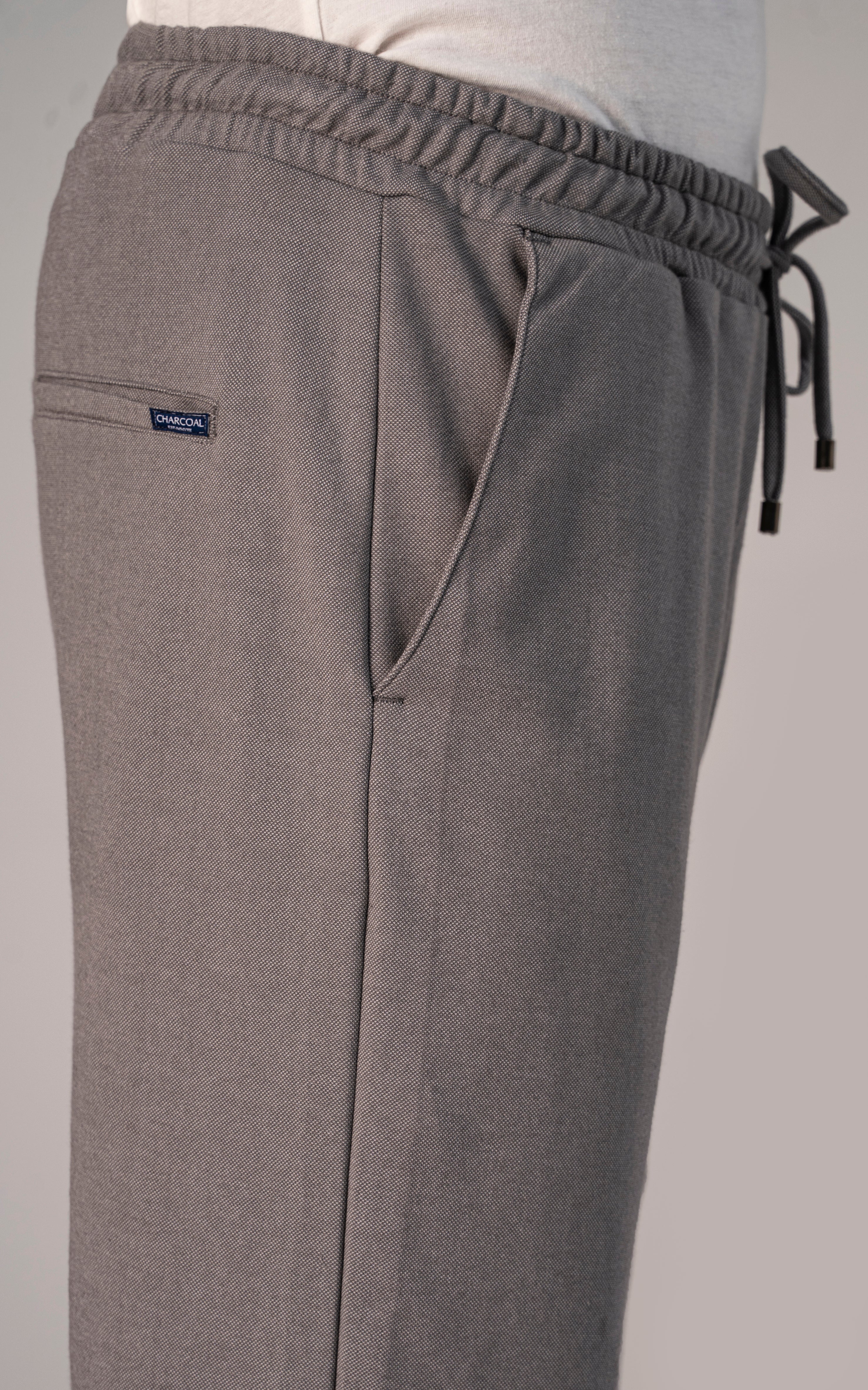 PIQUE INTERLOCK TROUSER GREY MELANGE