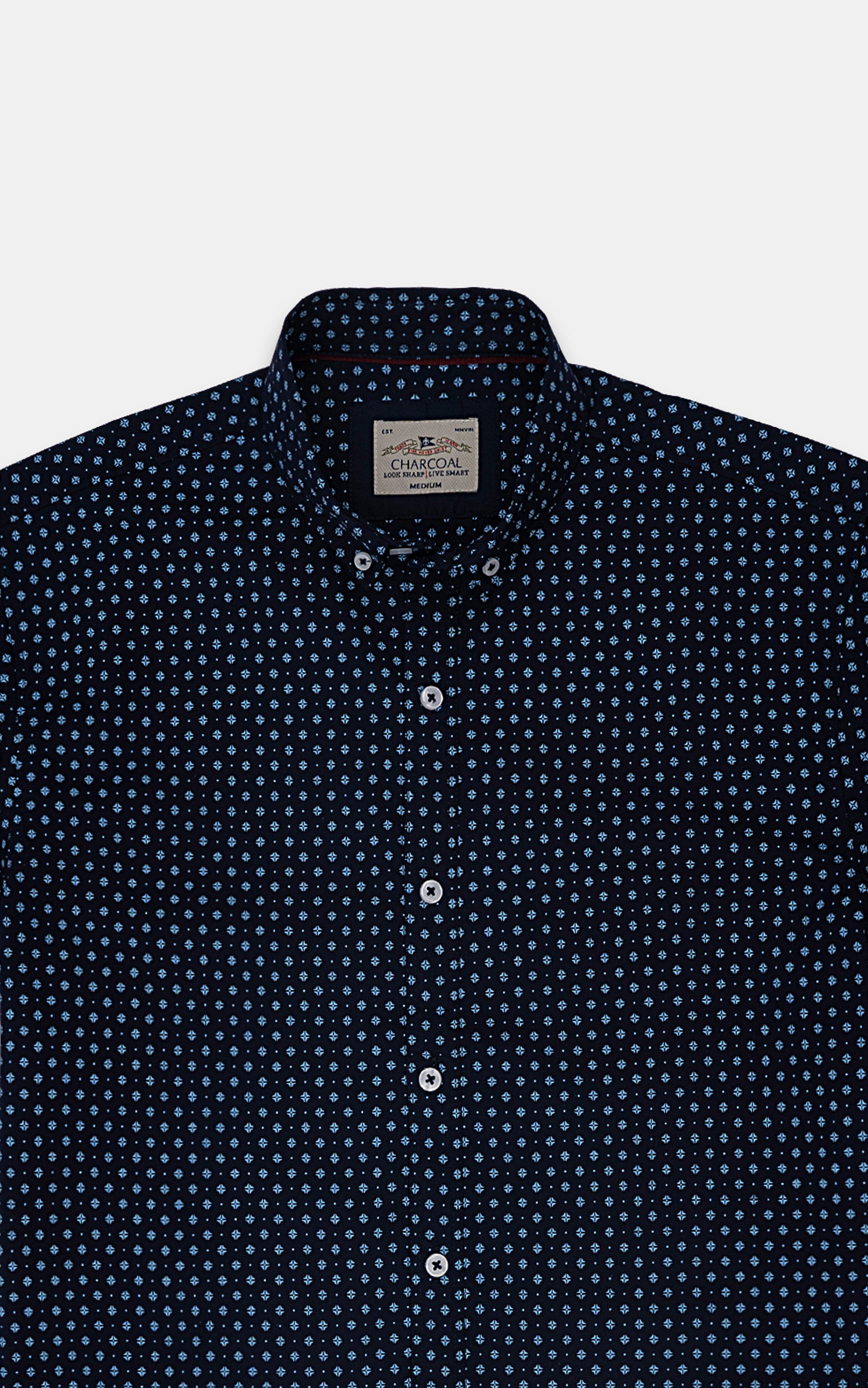 CASUAL SHIRT NAVY PRINTED