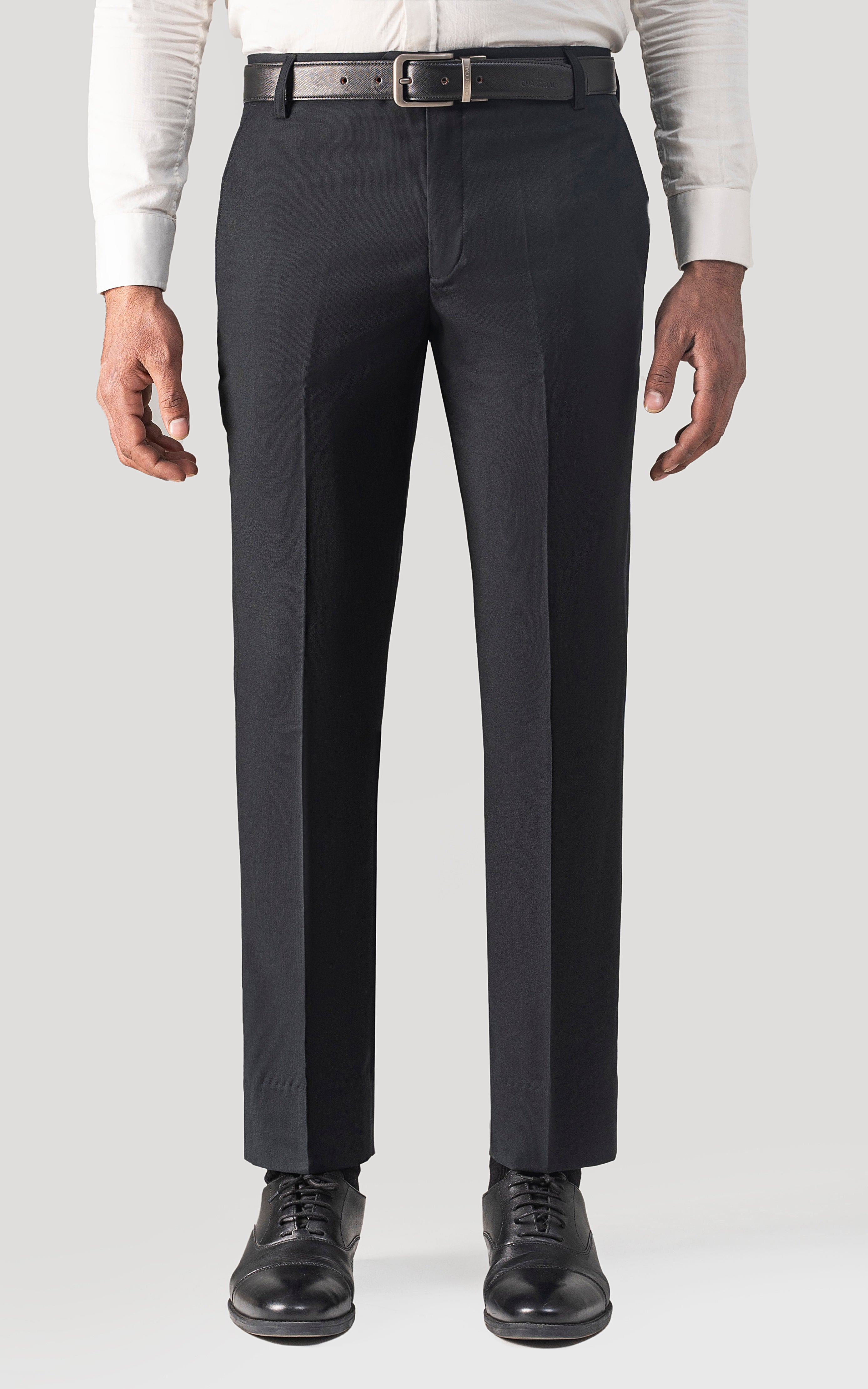 DRESS PANT SLIM FIT BLACK SELF