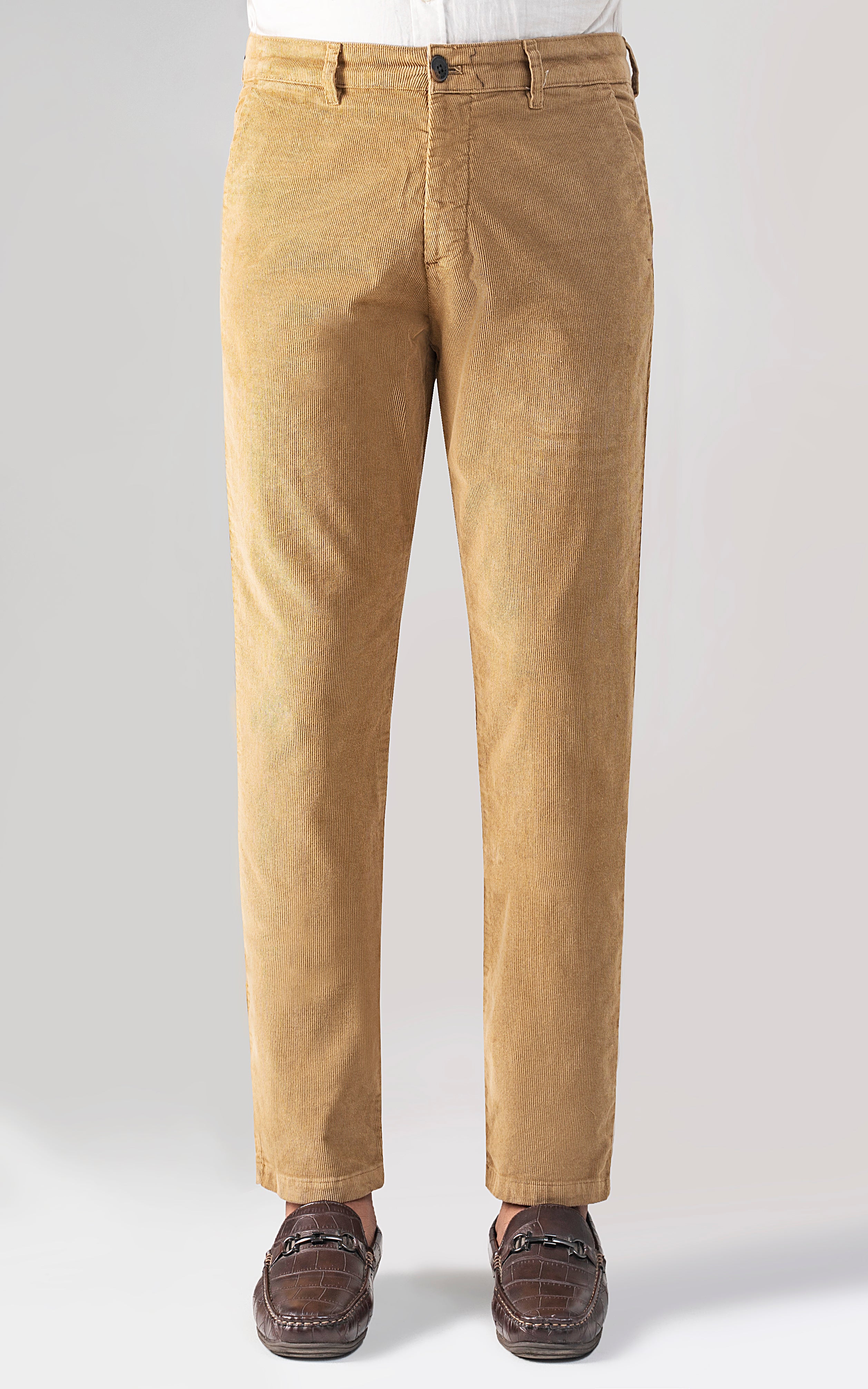 CORDUROY SMART FIT CASUAL PANT KHAKI