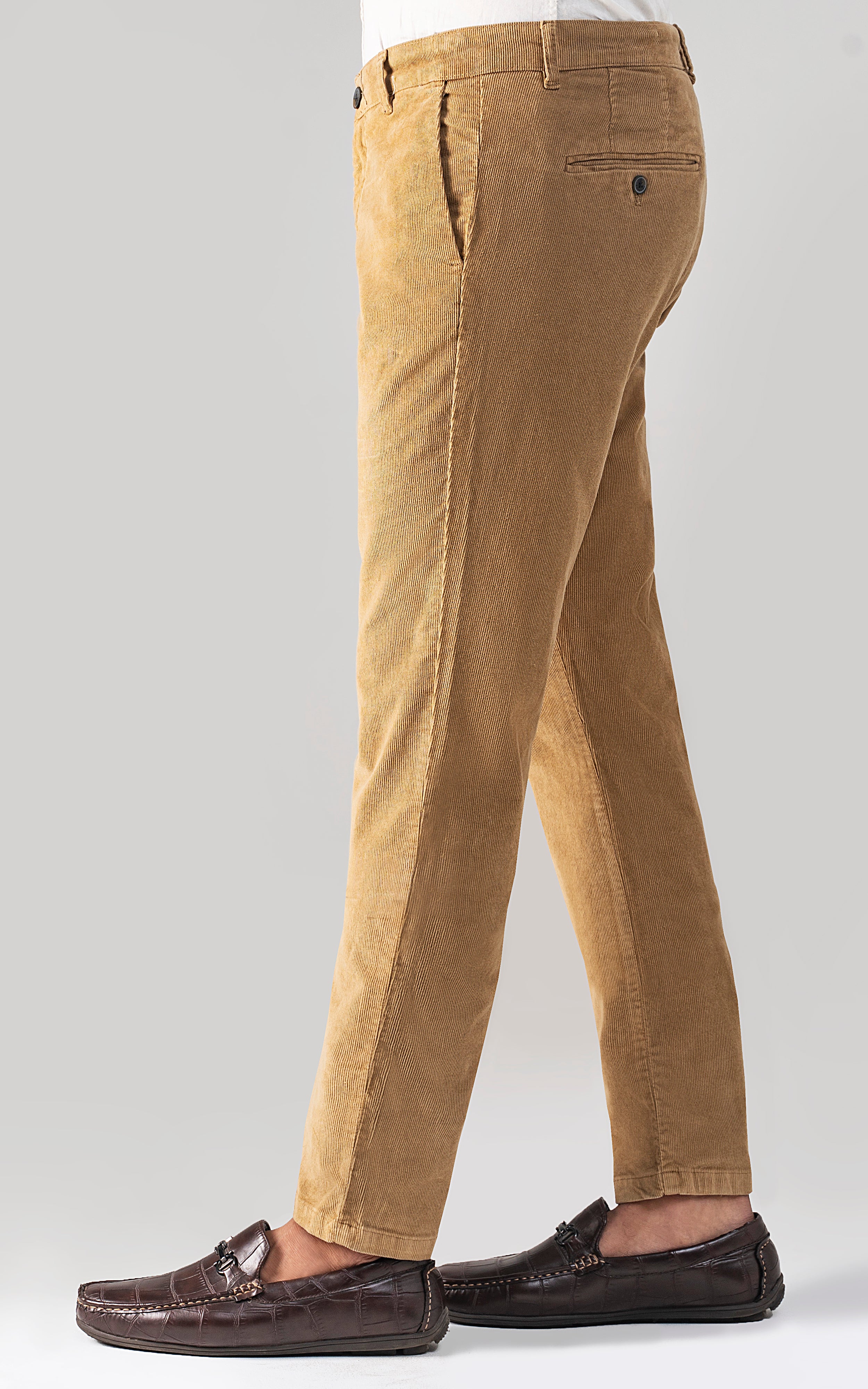 CORDUROY SMART FIT CASUAL PANT KHAKI