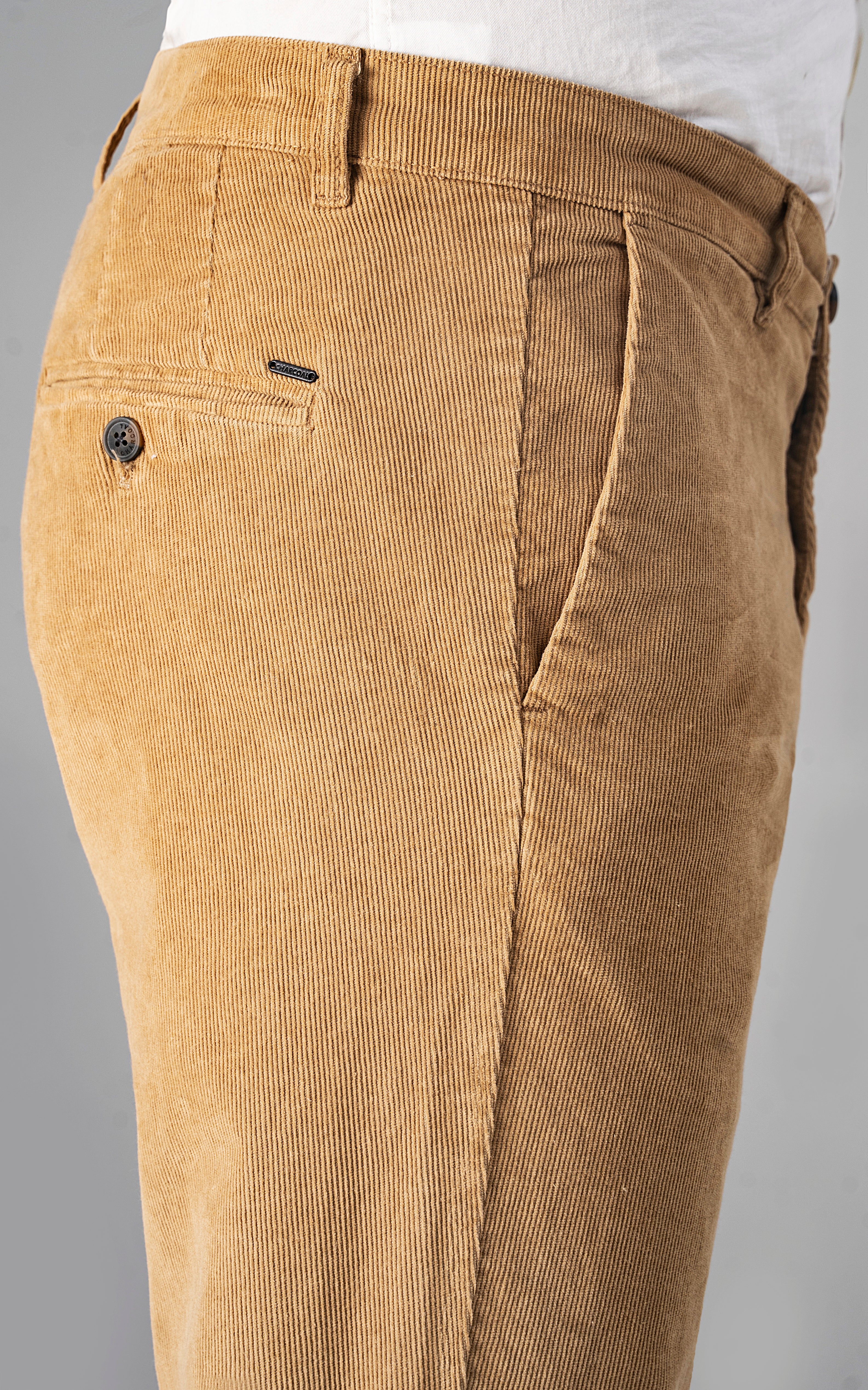 CORDUROY SMART FIT CASUAL PANT KHAKI