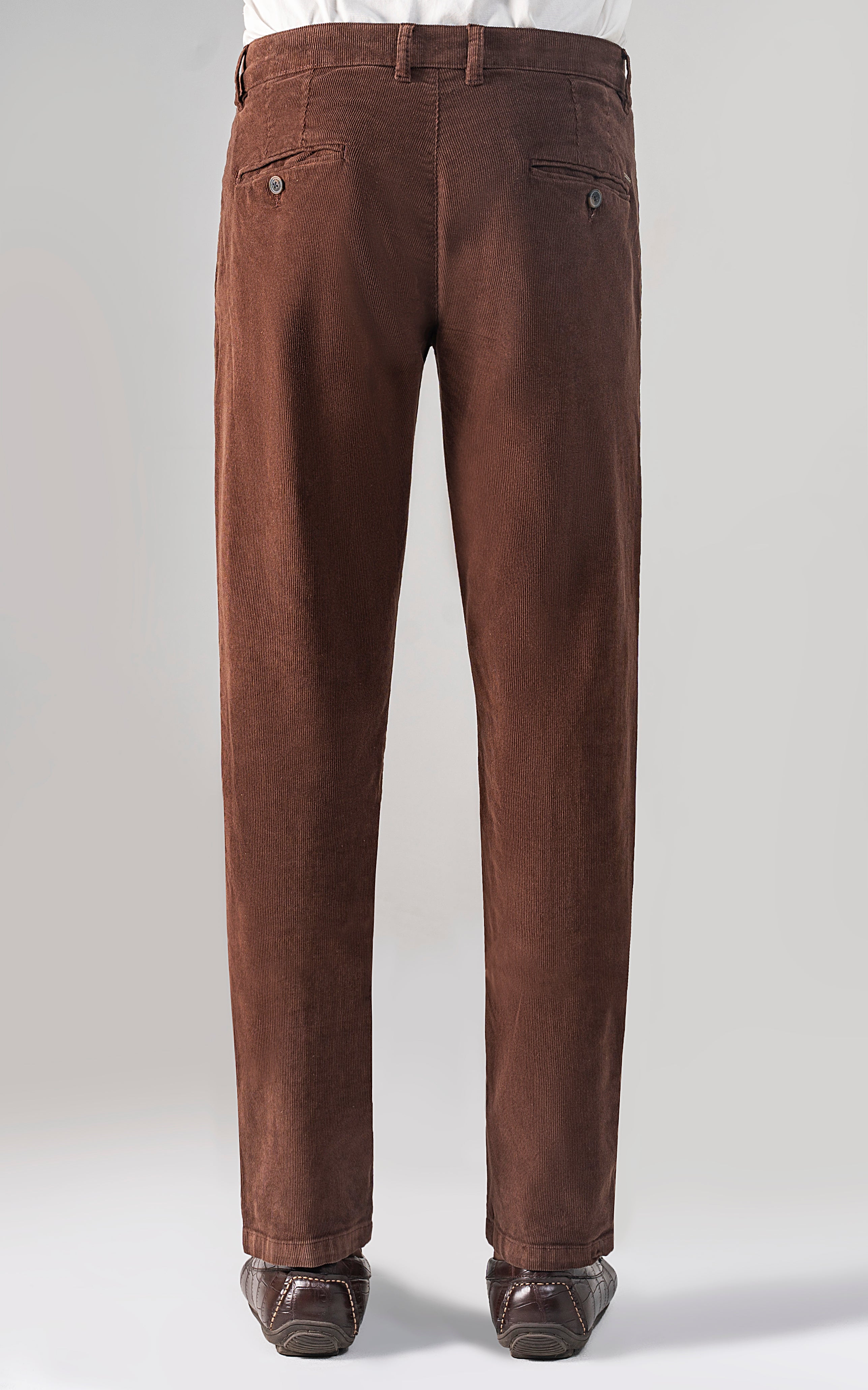 CORDUROY SMART FIT CASUAL PANT BROWN