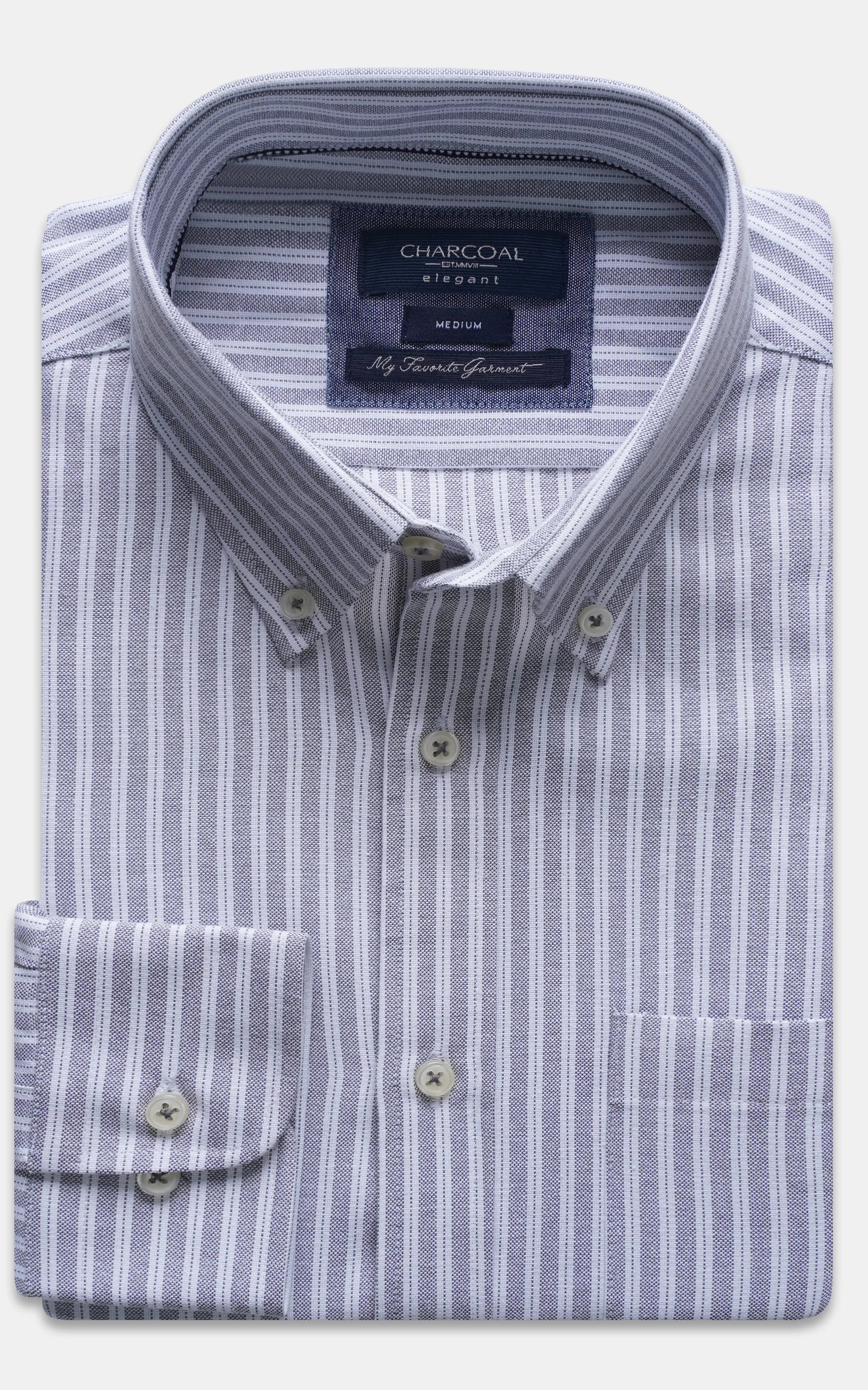 SEMI FORMAL SMART FIT STRIPED SHIRT GREY