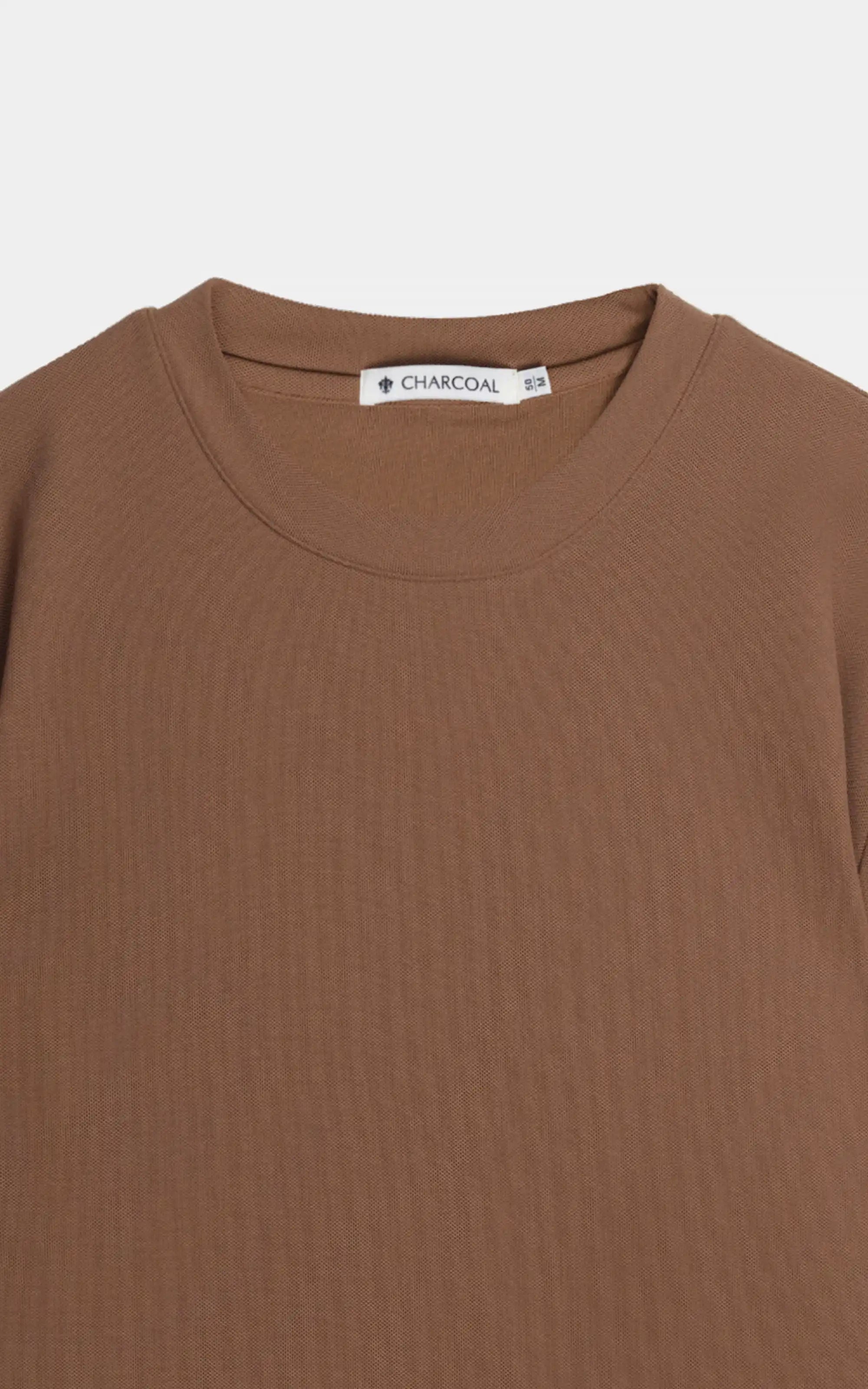 SMART FIT CREW NECK T-SHIRT BROWN