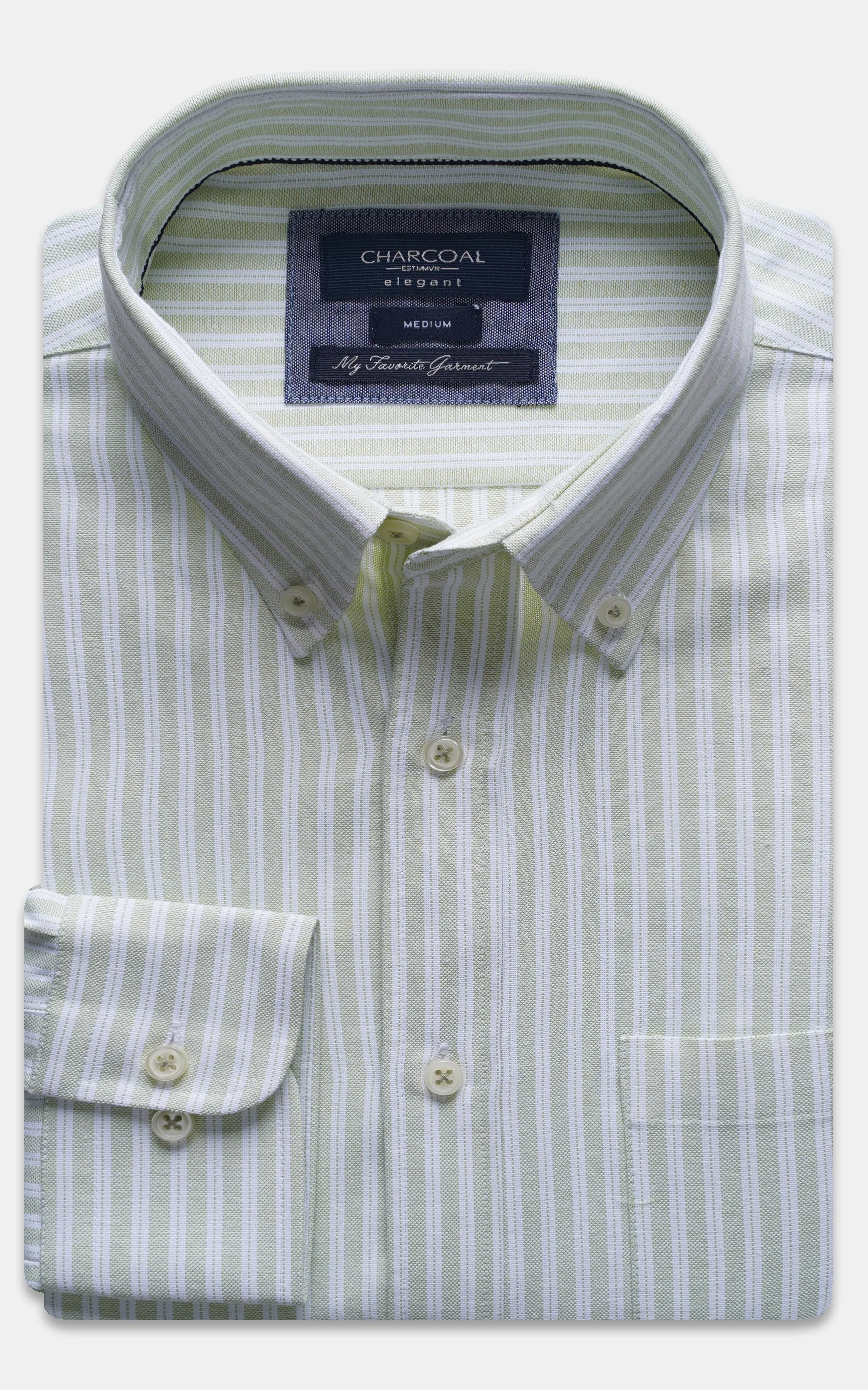 SEMI FORMAL SMART FIT STRIPED SHIRT GREEN