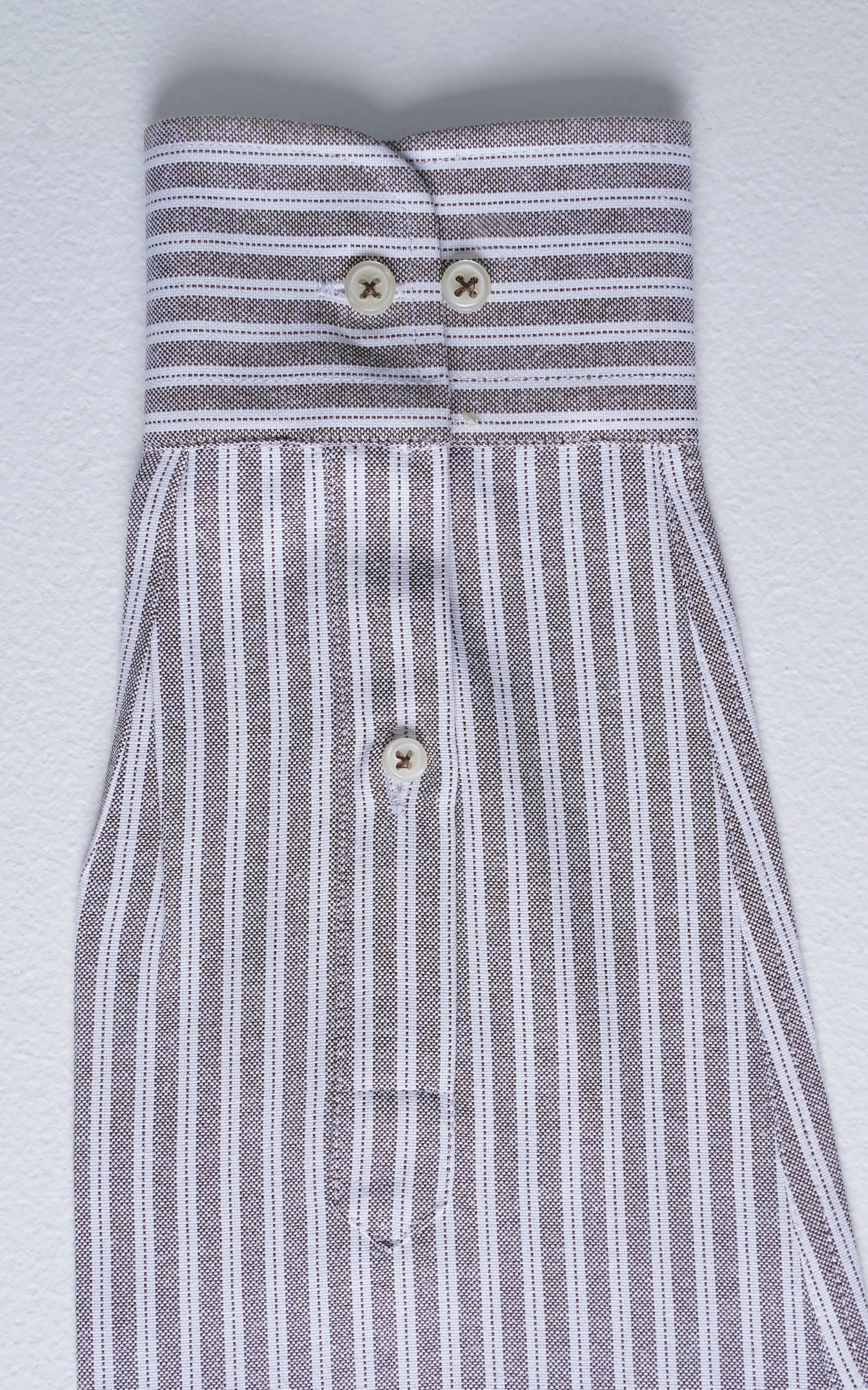 SEMI FORMAL SMART FIT STRIPED SHIRT BROWN