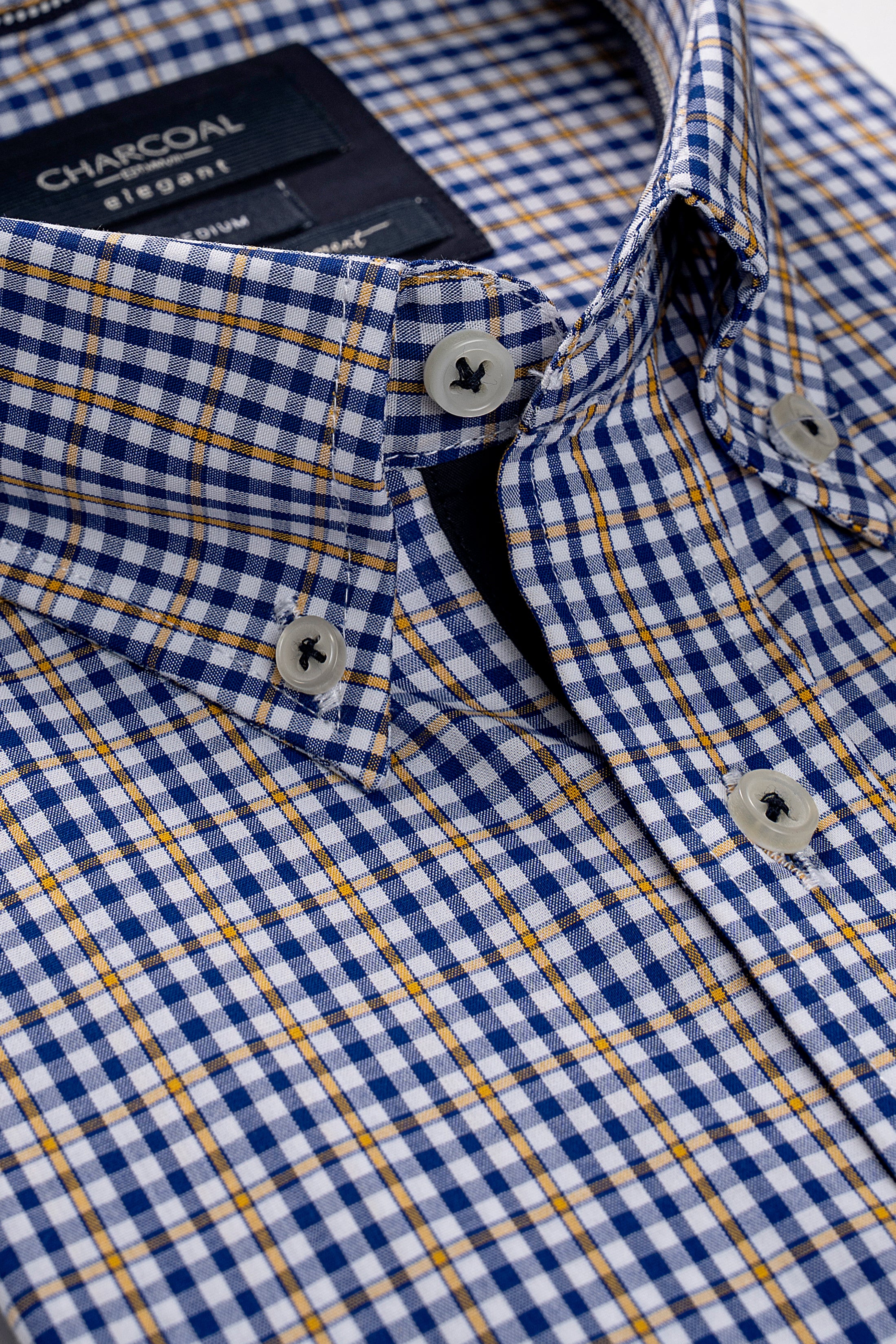 SEMI FORMAL SHIRT WHITE NAVY CHECK