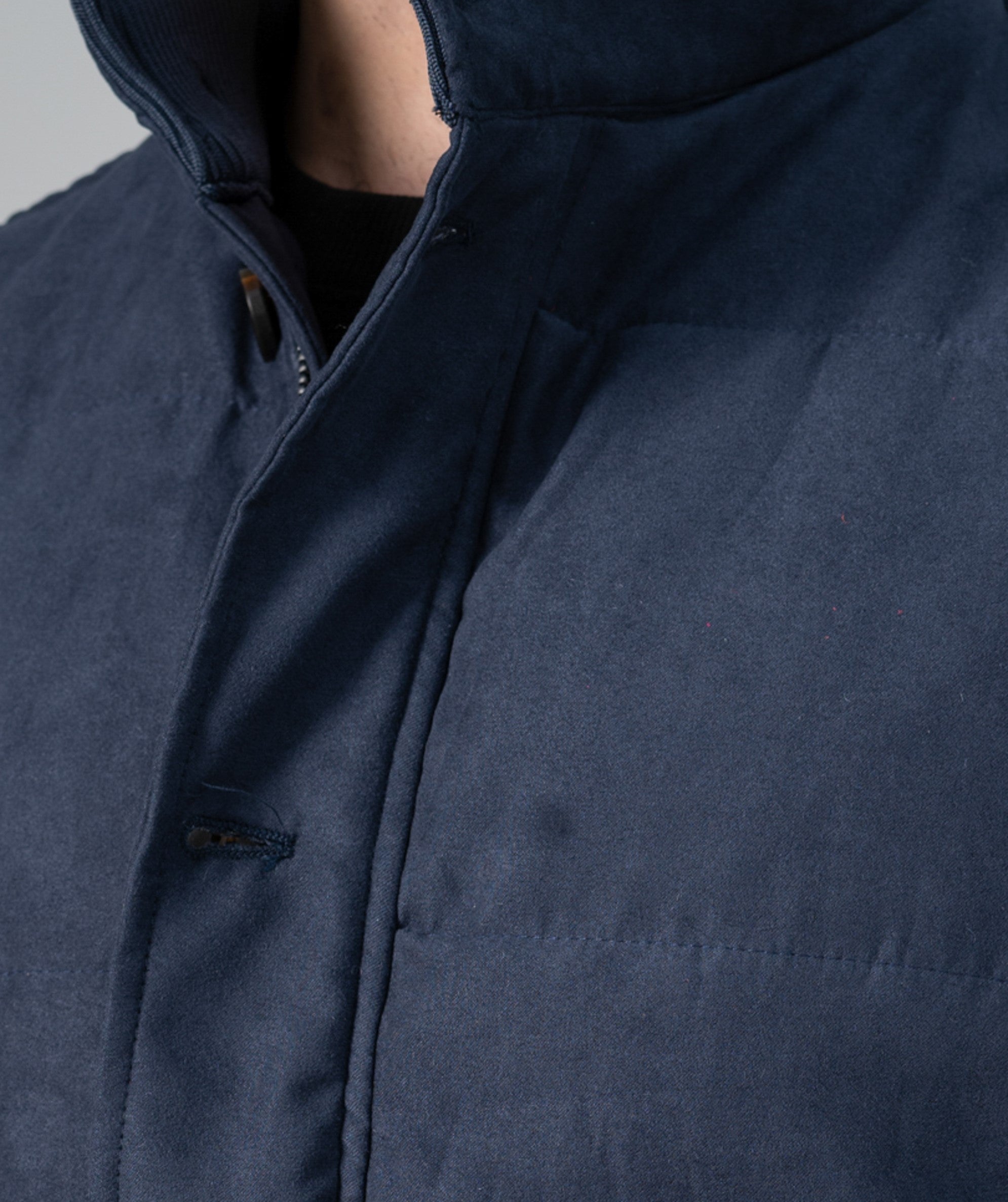 SUEDE QUILTED JACKET NAVY