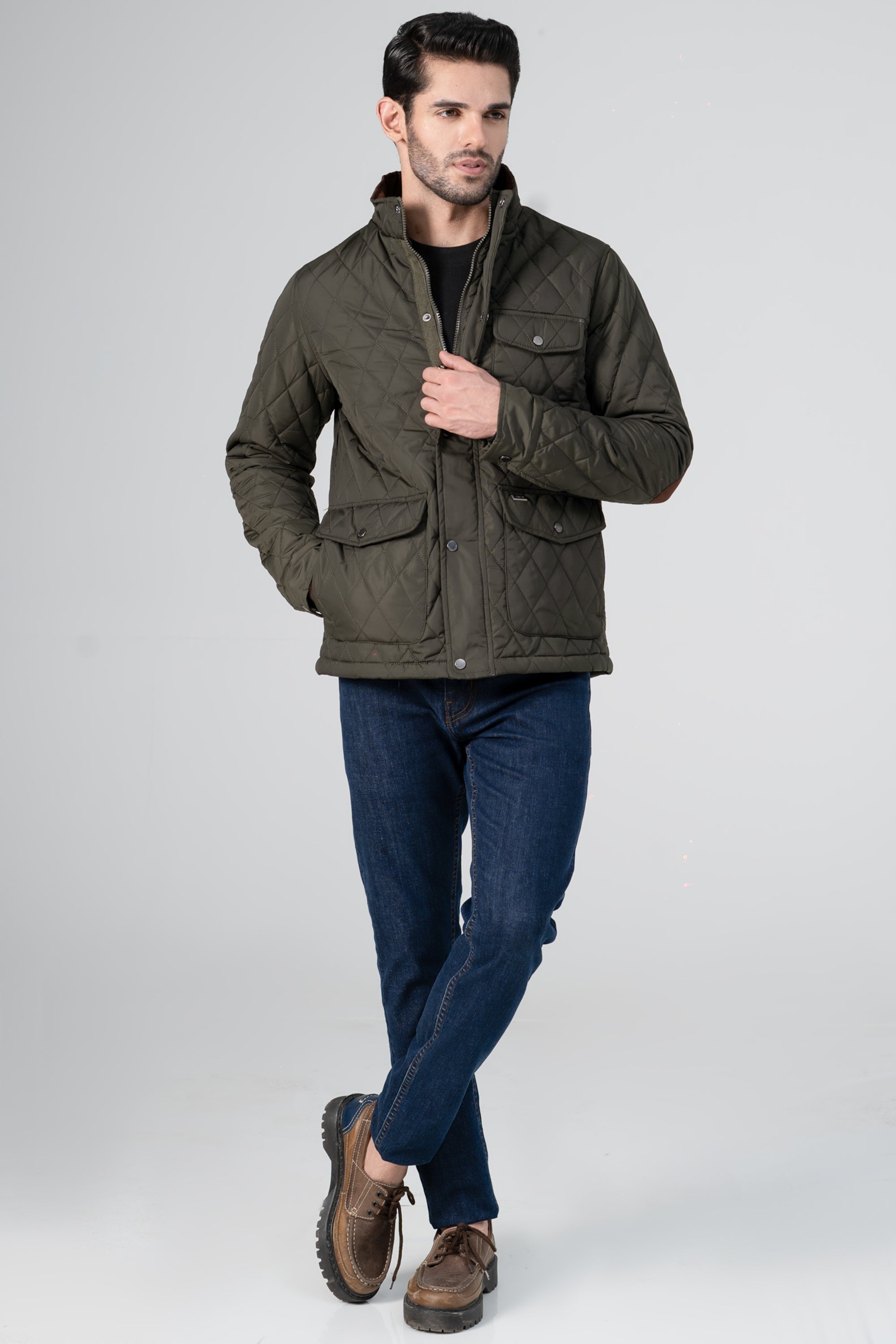 Quilted wadded Jacket OLIVE