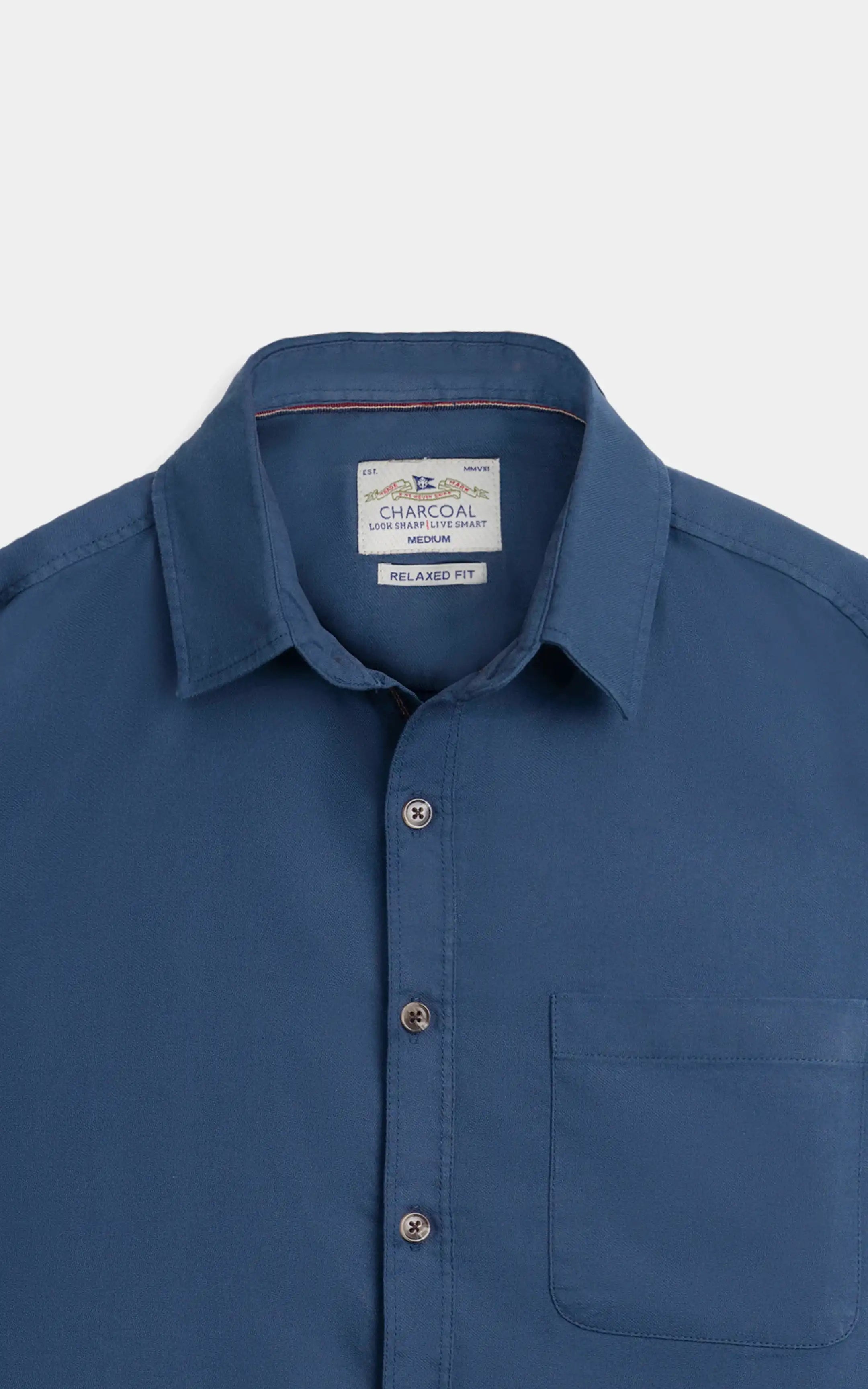 RELAXED FIT CASUAL SHIRT NAVY