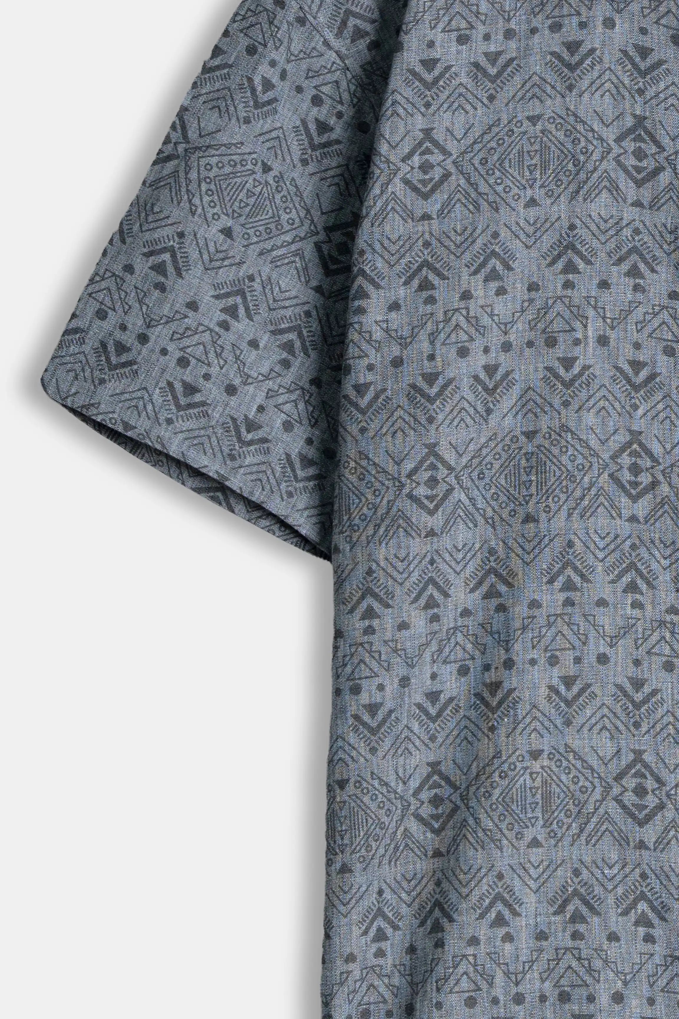 RELAX FIT PRINTED CASUAL SHIRT GREY