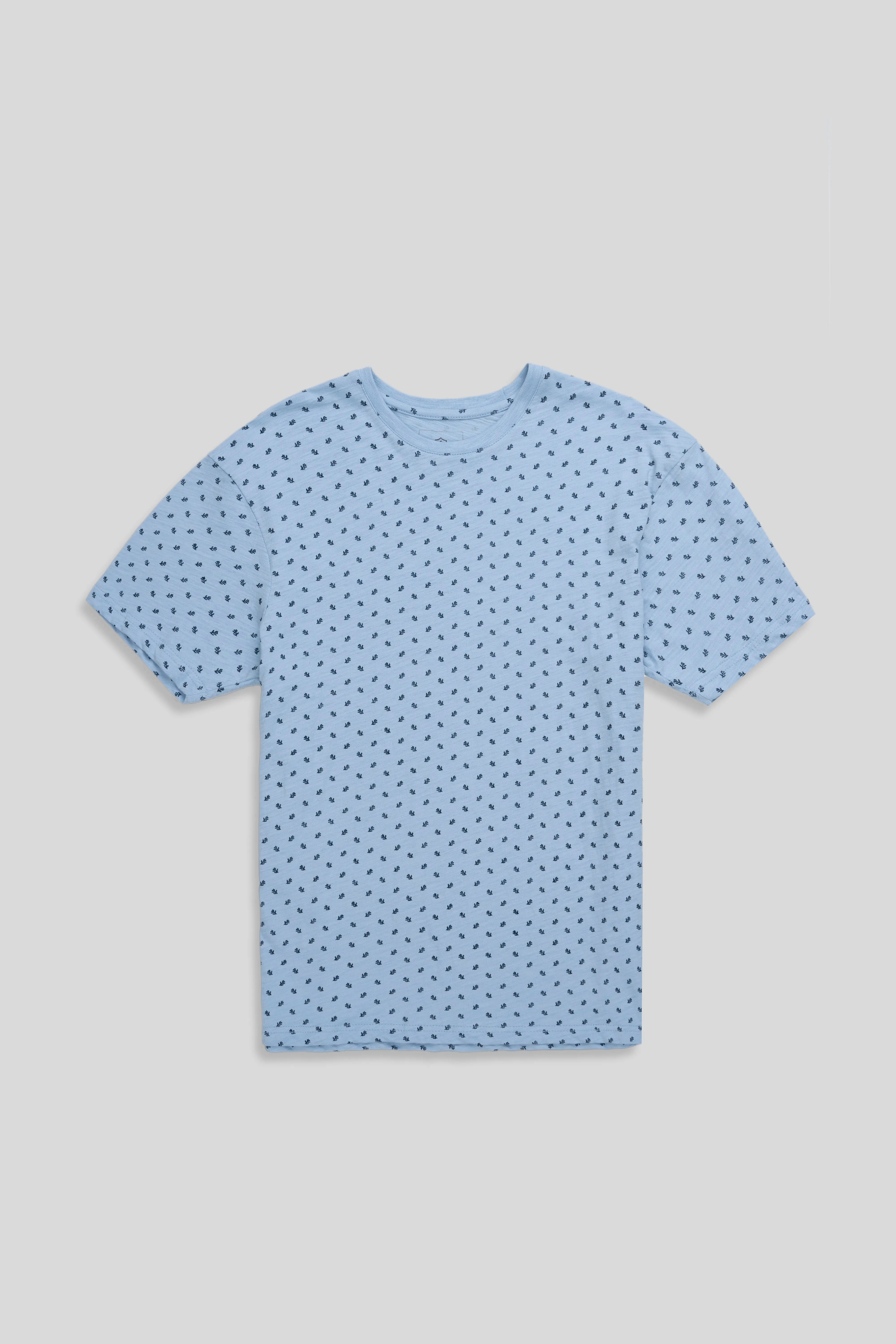 REGULAR FIT PRINTED T SHIRT SKY BLUE