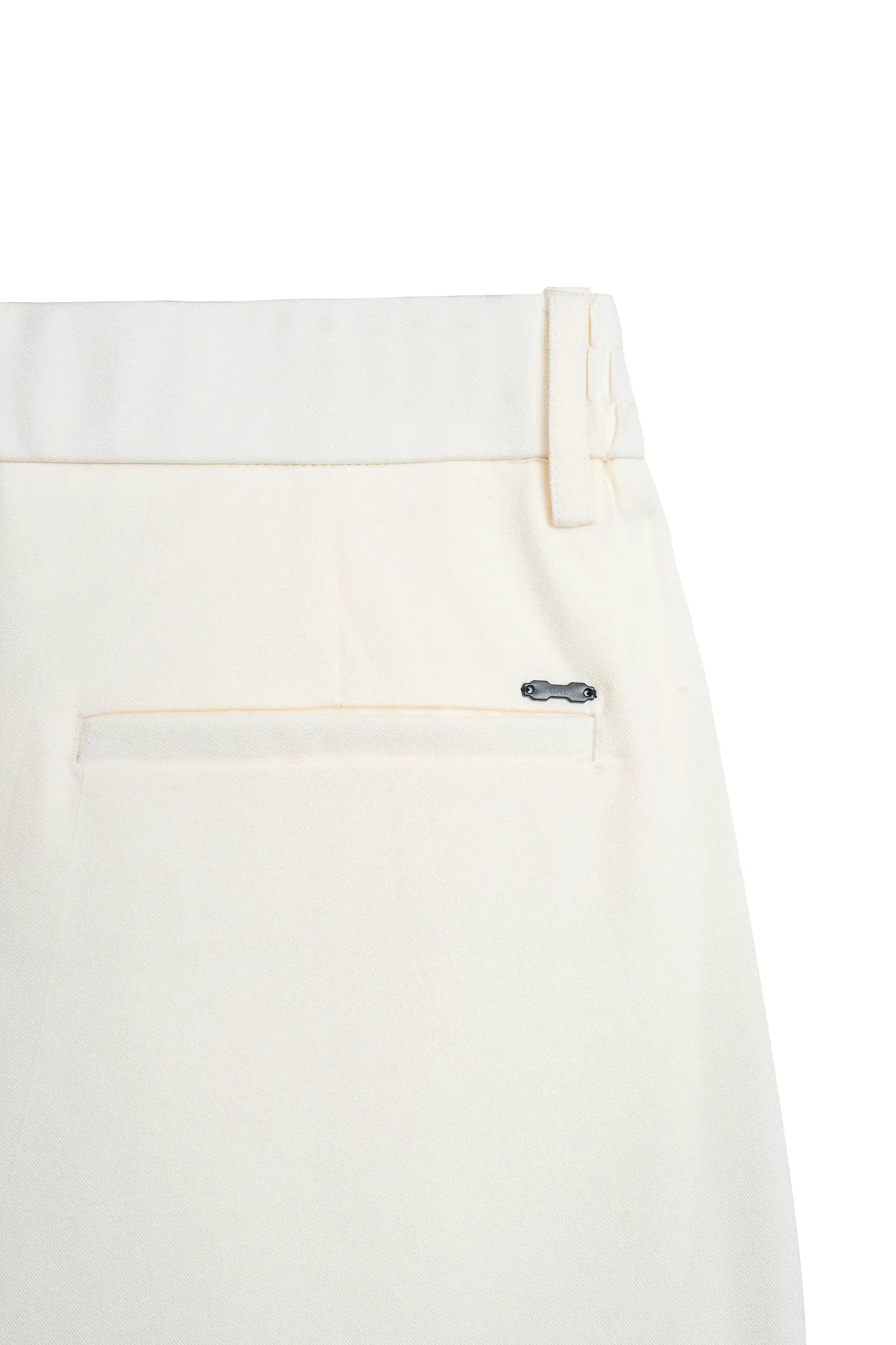 ELASTICATED WAIST CASUAL PANT OFF WHITE