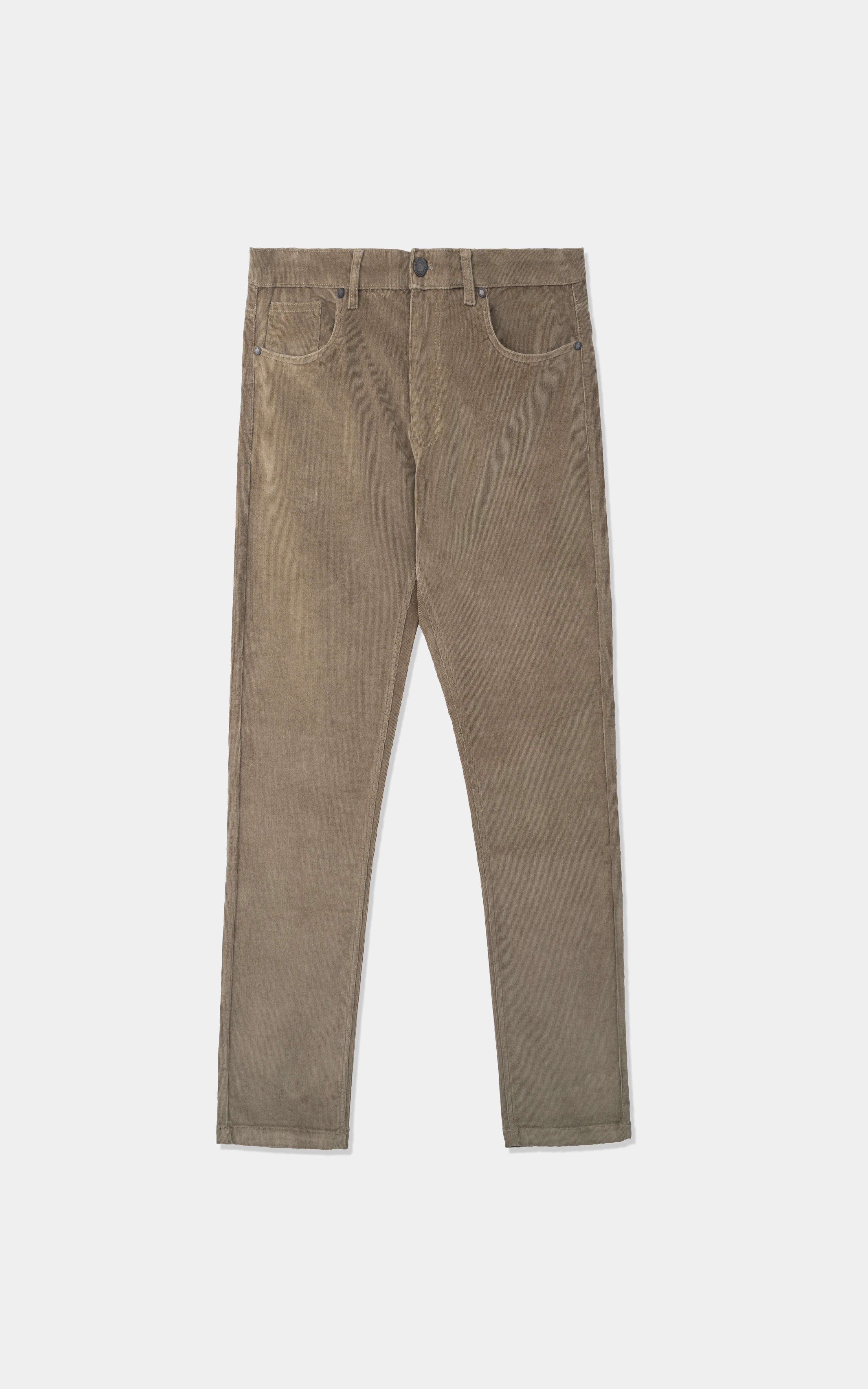 CORDUROY FIVE POCKET STRAIGHT FIT CASUAL PANT KHAKI