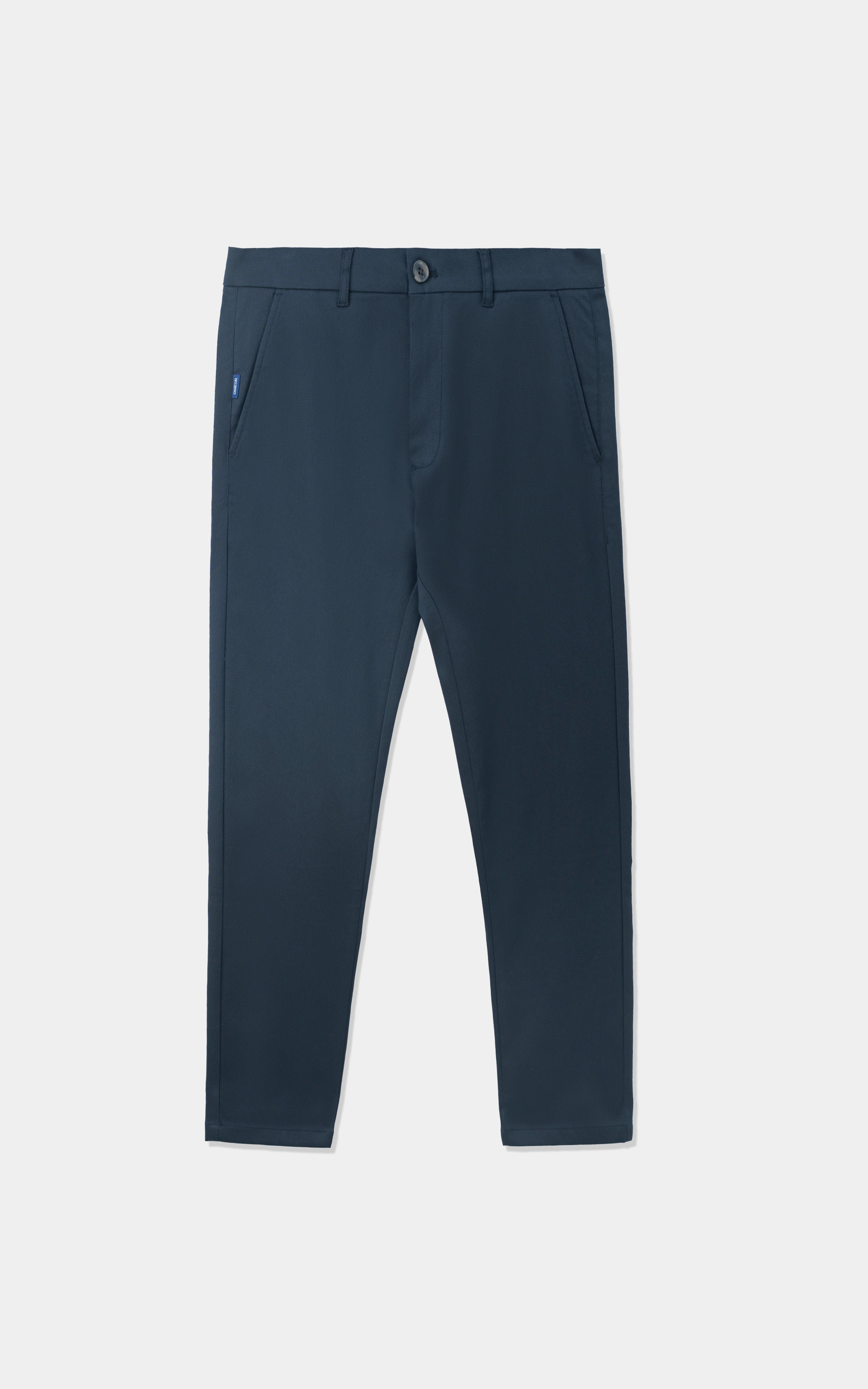 TEXTURED REGULAR FIT CASUAL PANT NAVY