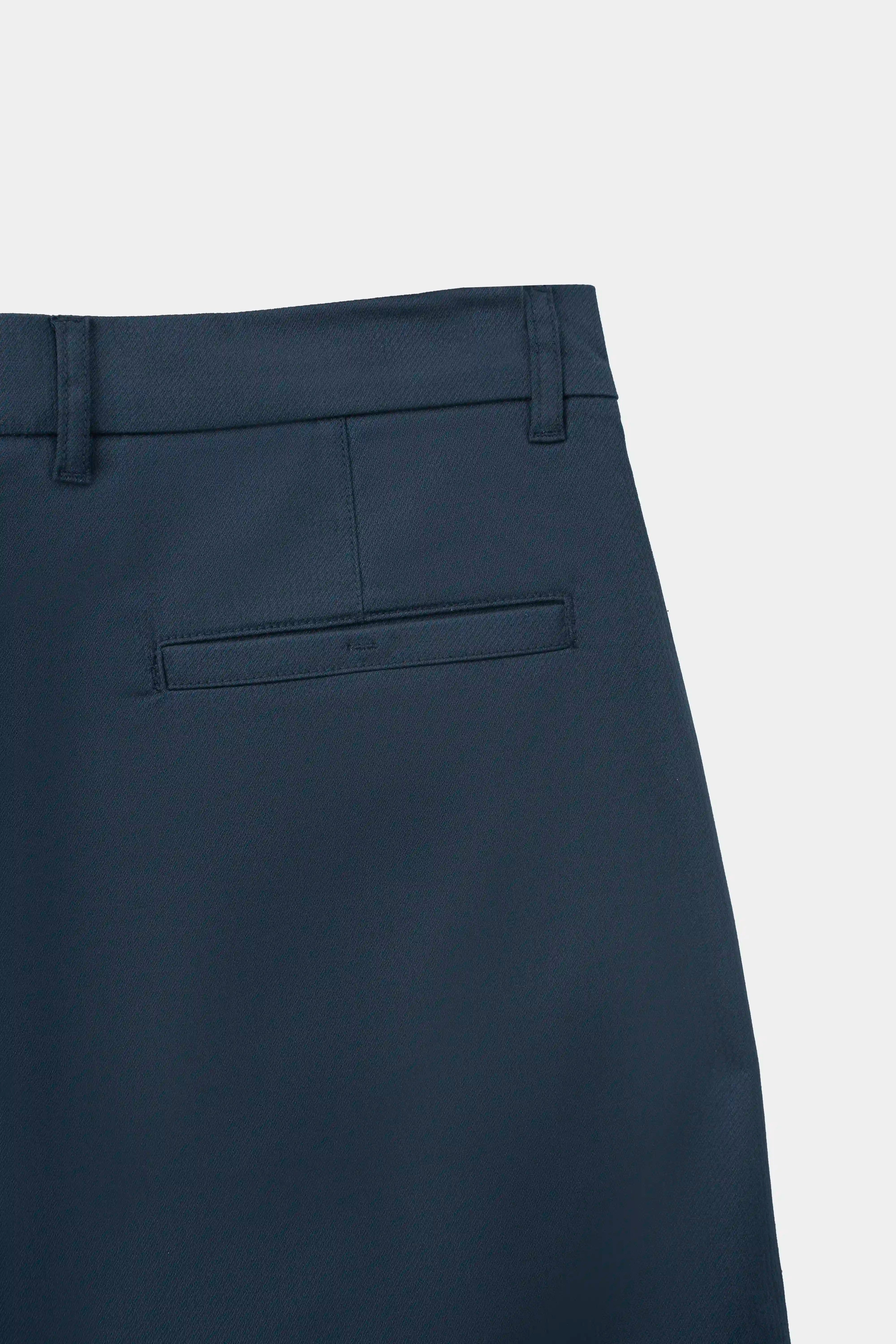 TEXTURED REGULAR FIT CASUAL PANT NAVY