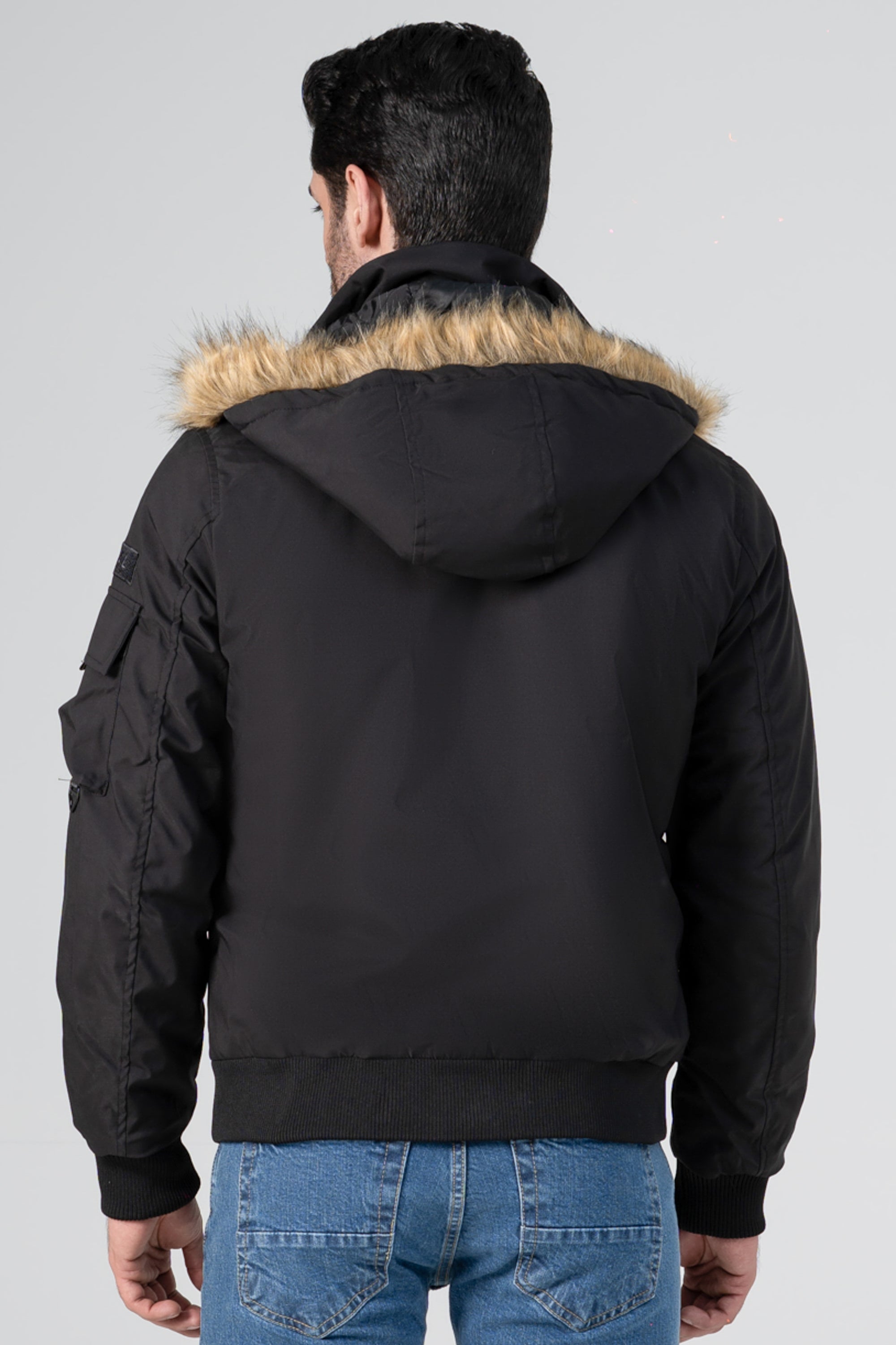 Hooded puffer bomber jacket hotsell