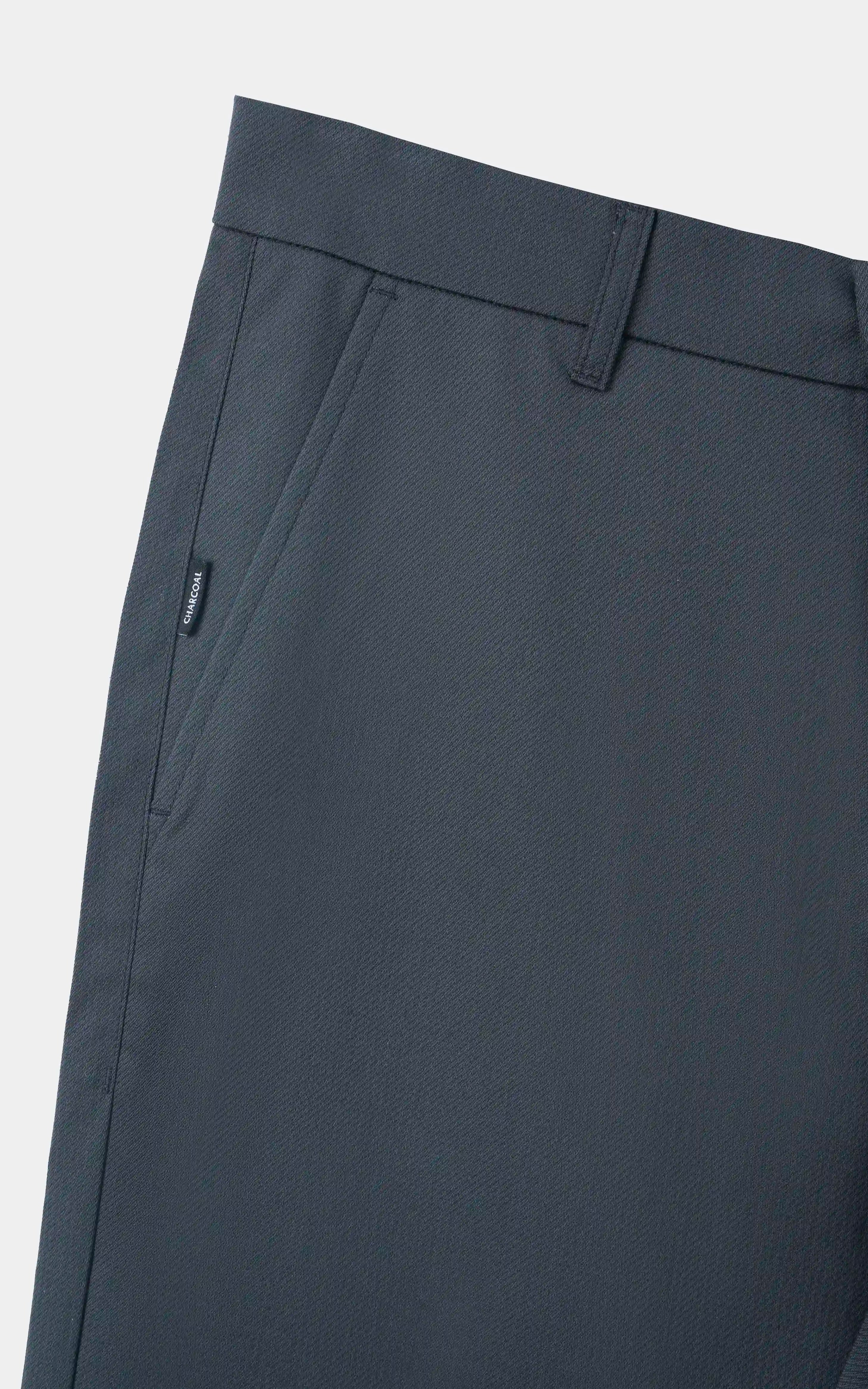 TEXTURED REGULAR FIT CASUAL PANT GREY