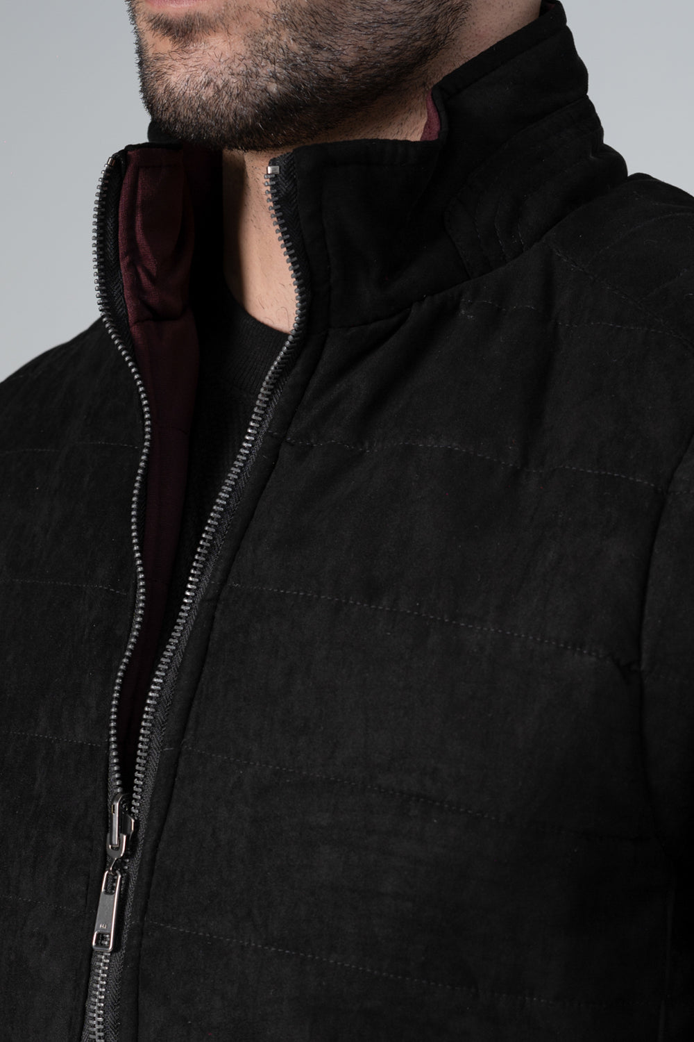 Maroon Suede Zipper Jacket main image 0