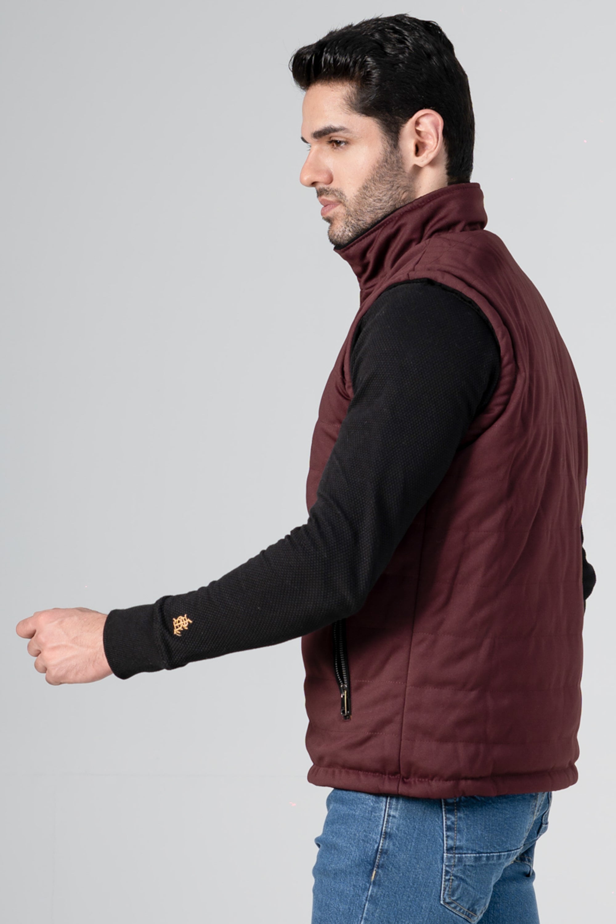 Reversible Suede Jacket black maroon