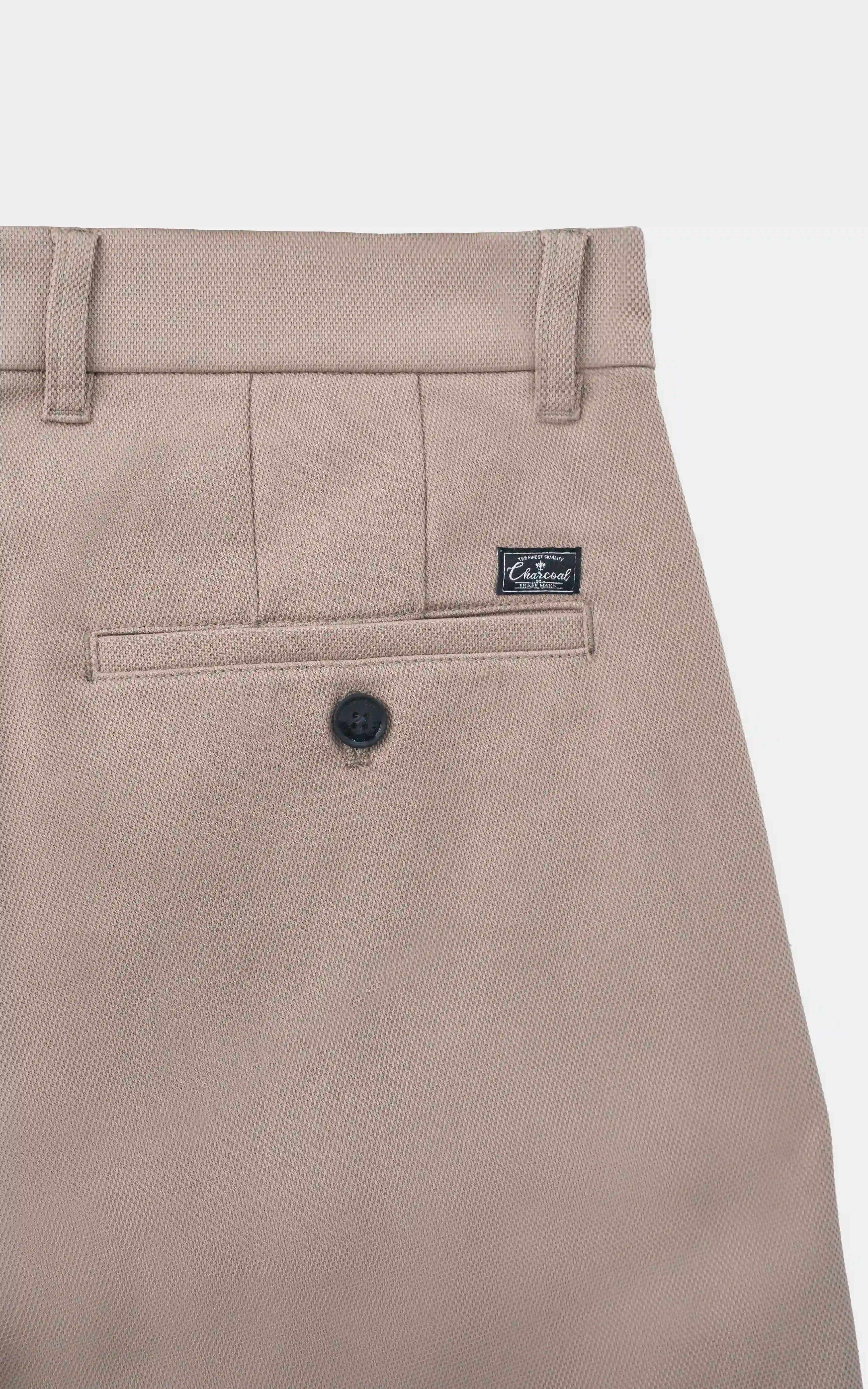 DOBBY SMART FIT  CASUAL PANT KHAKI