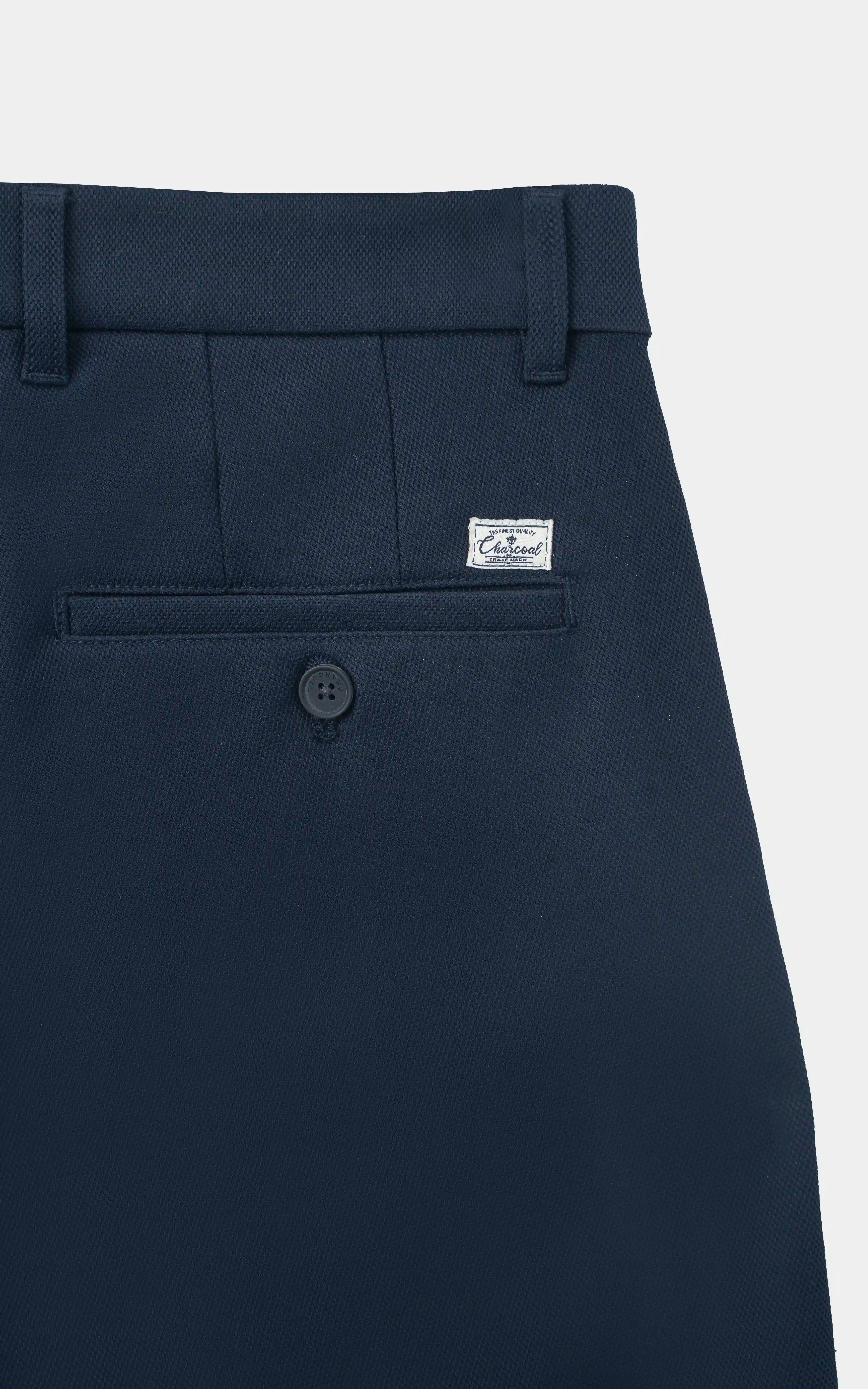 DOBBY SMART FIT  CASUAL PANT NAVY