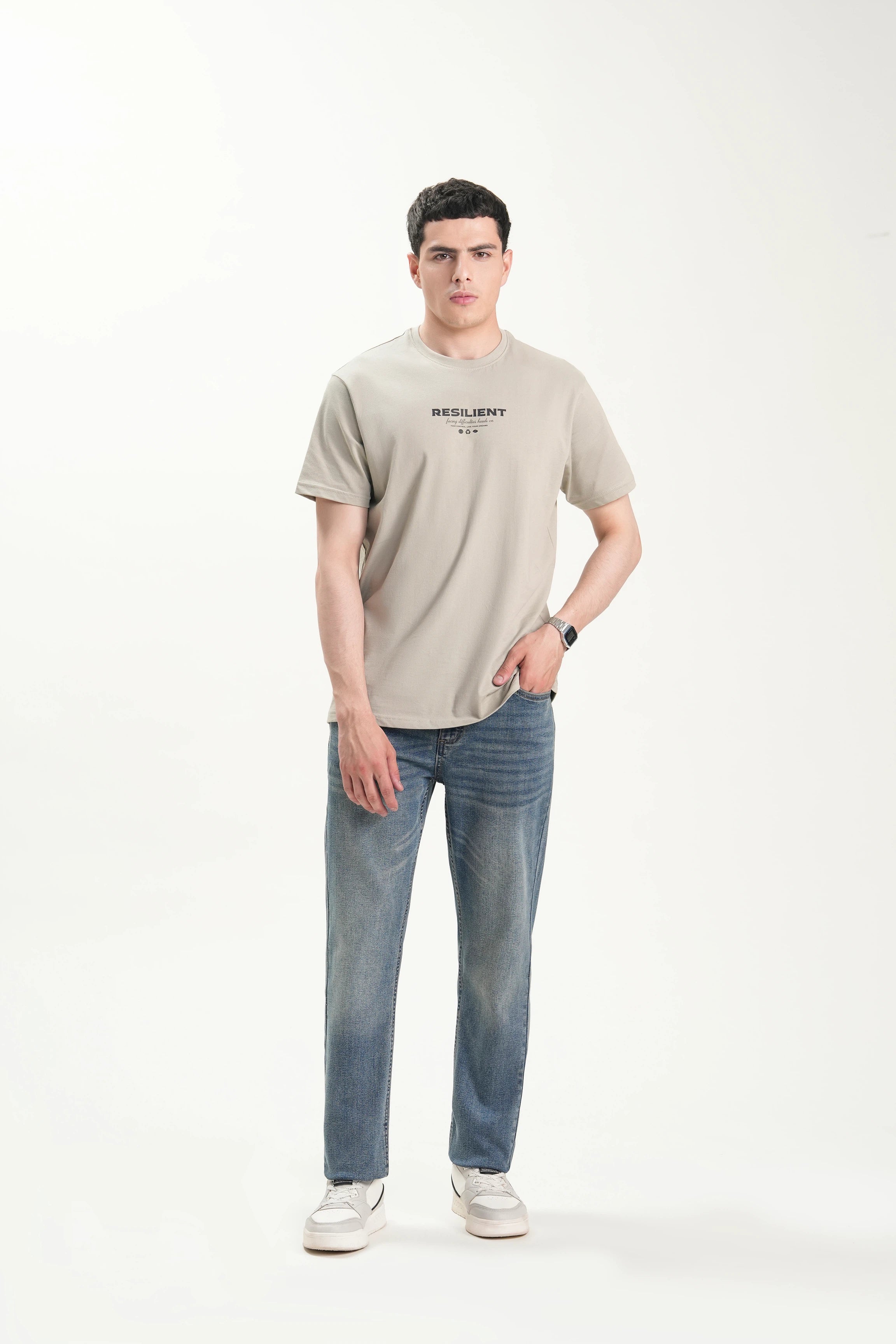 OVERZISE FIT GRAPHIC CREW NECK T SHIRT MINT GREEN