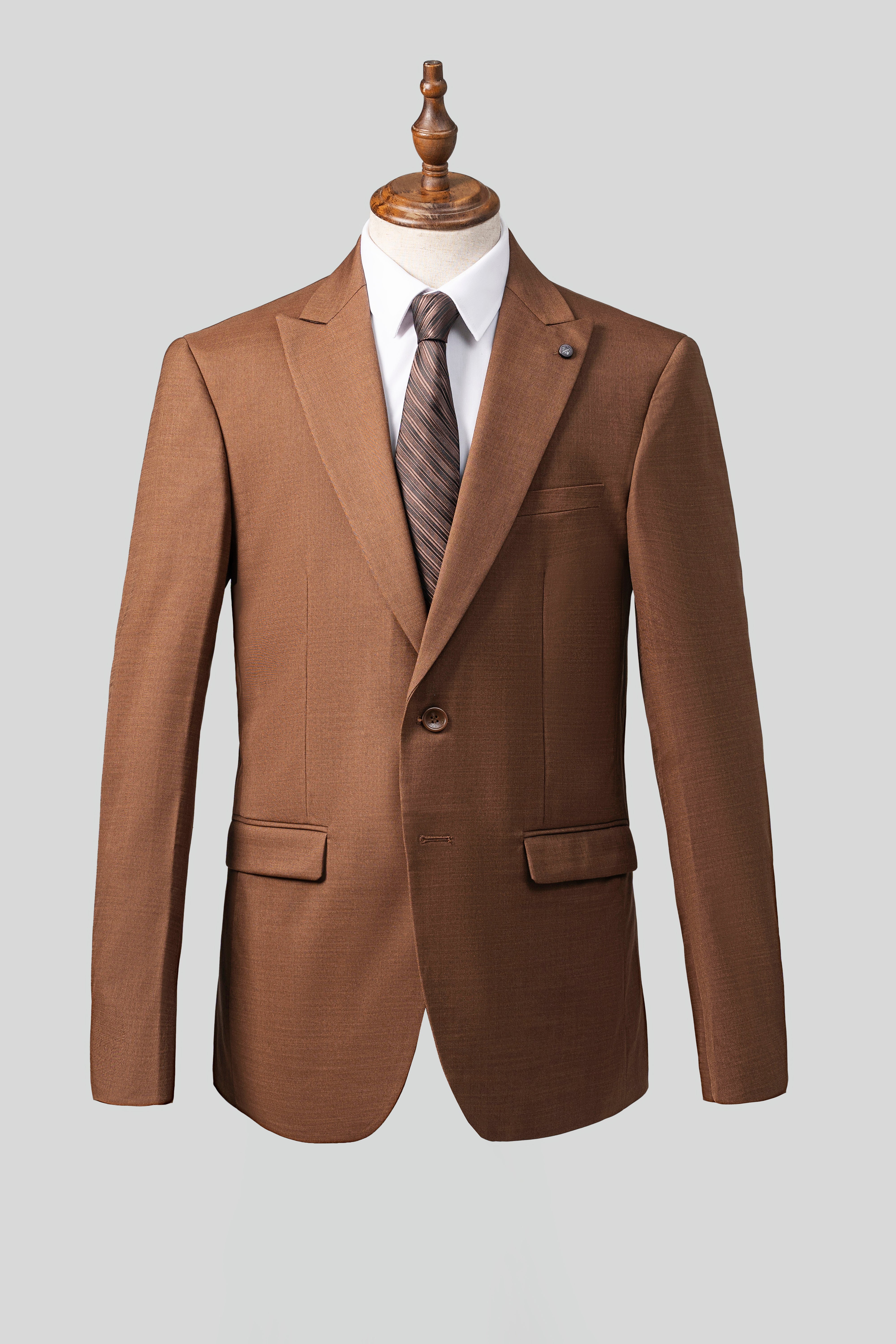 2 PIECE SUIT SLIM FIT BROWN