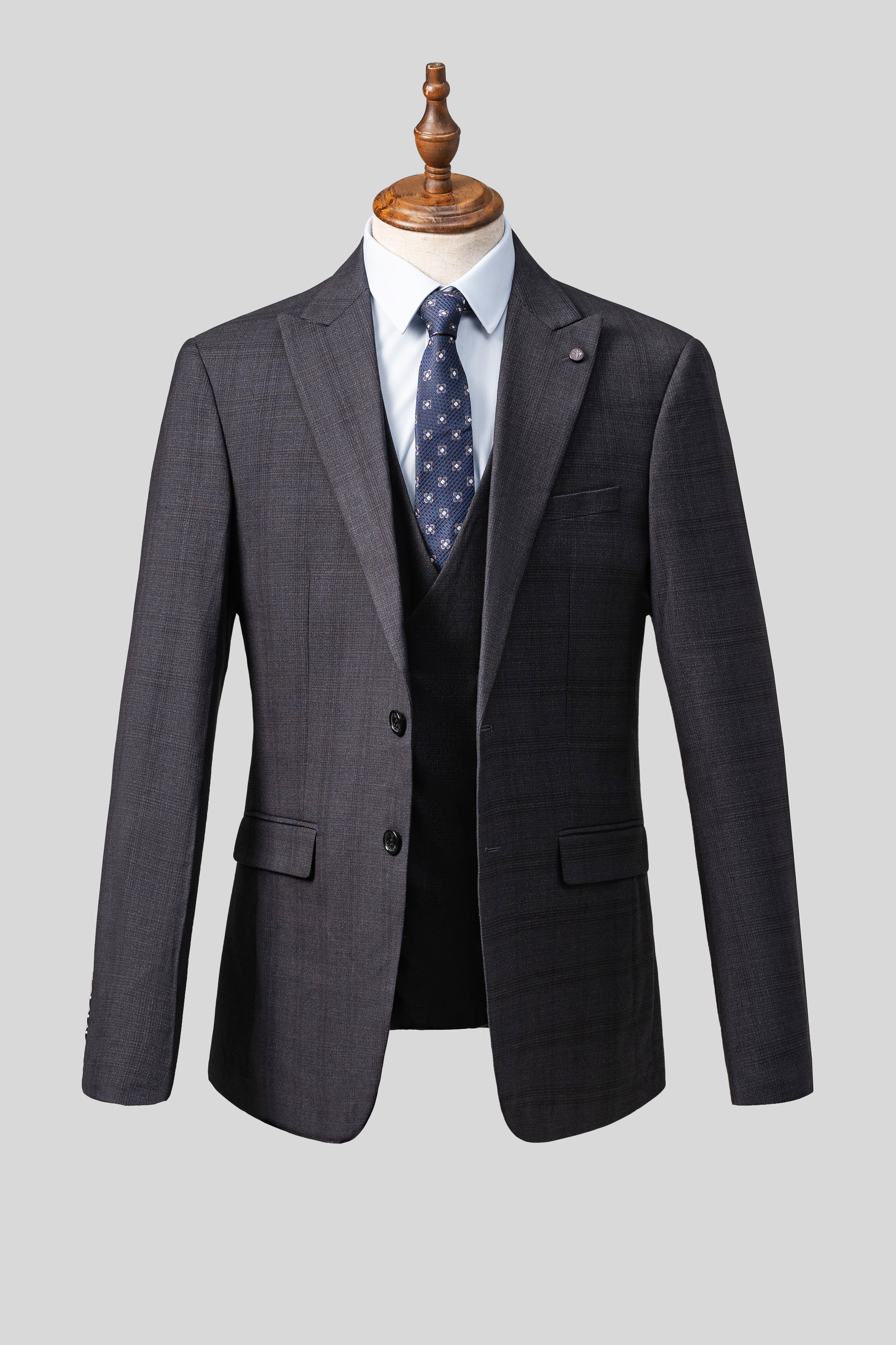 3 PIECE SUIT SLIM FIT CHARCOAL GREY