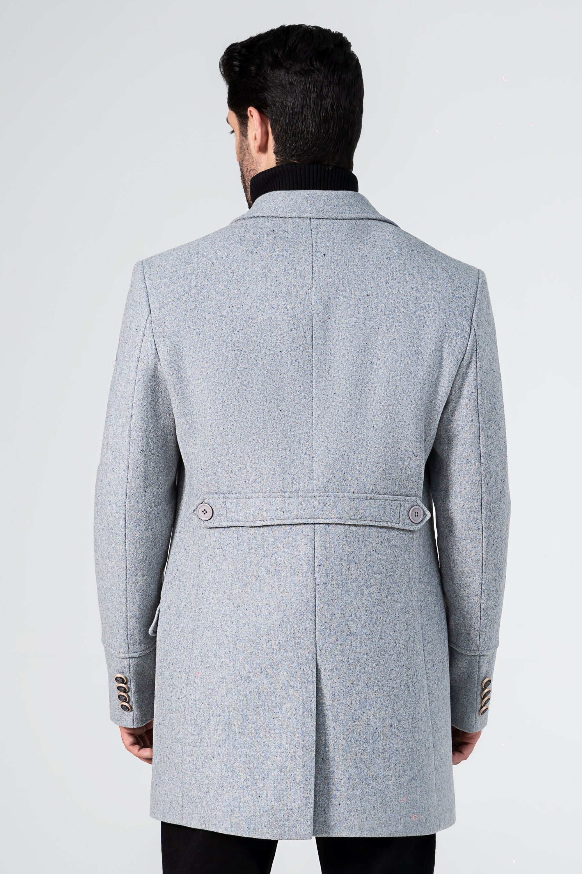 WOOLEN LONG COAT GREY