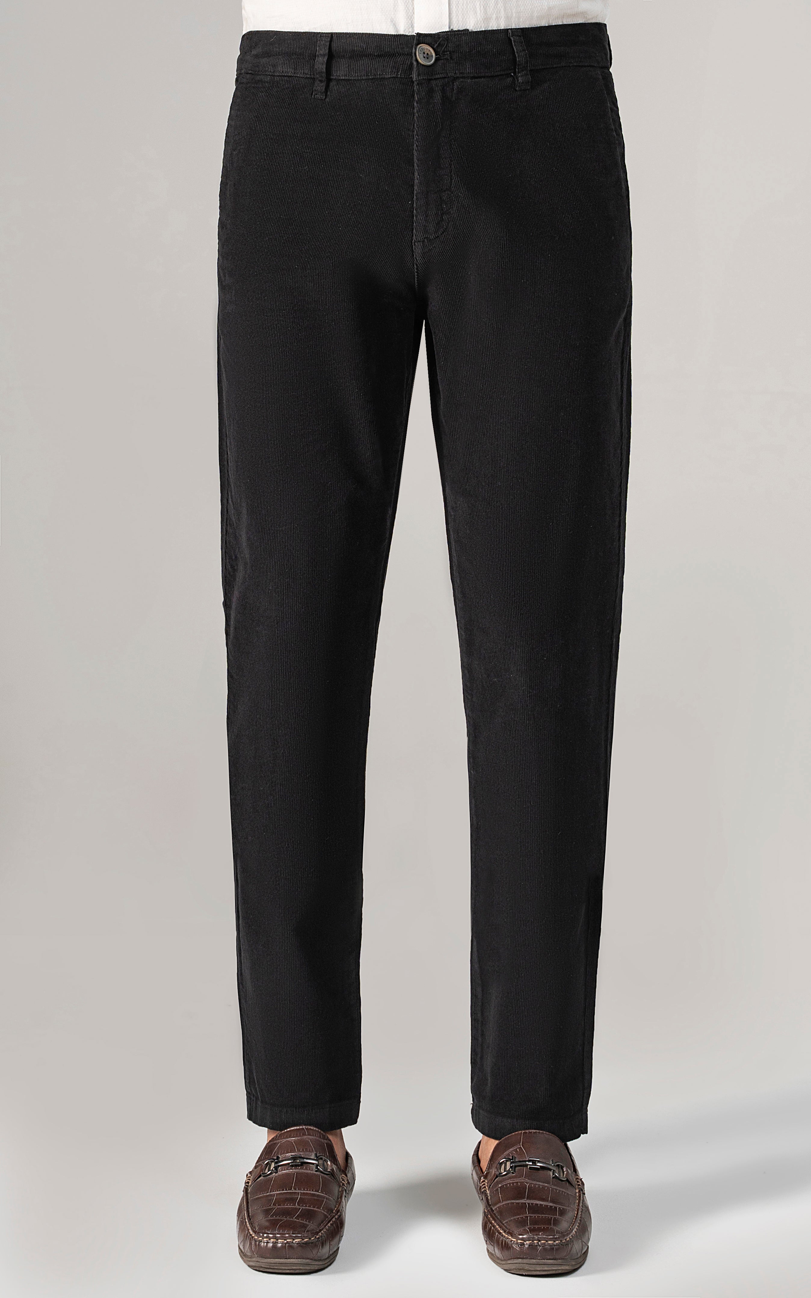 CORDUROY SMART FIT CASUAL PANT BLACK