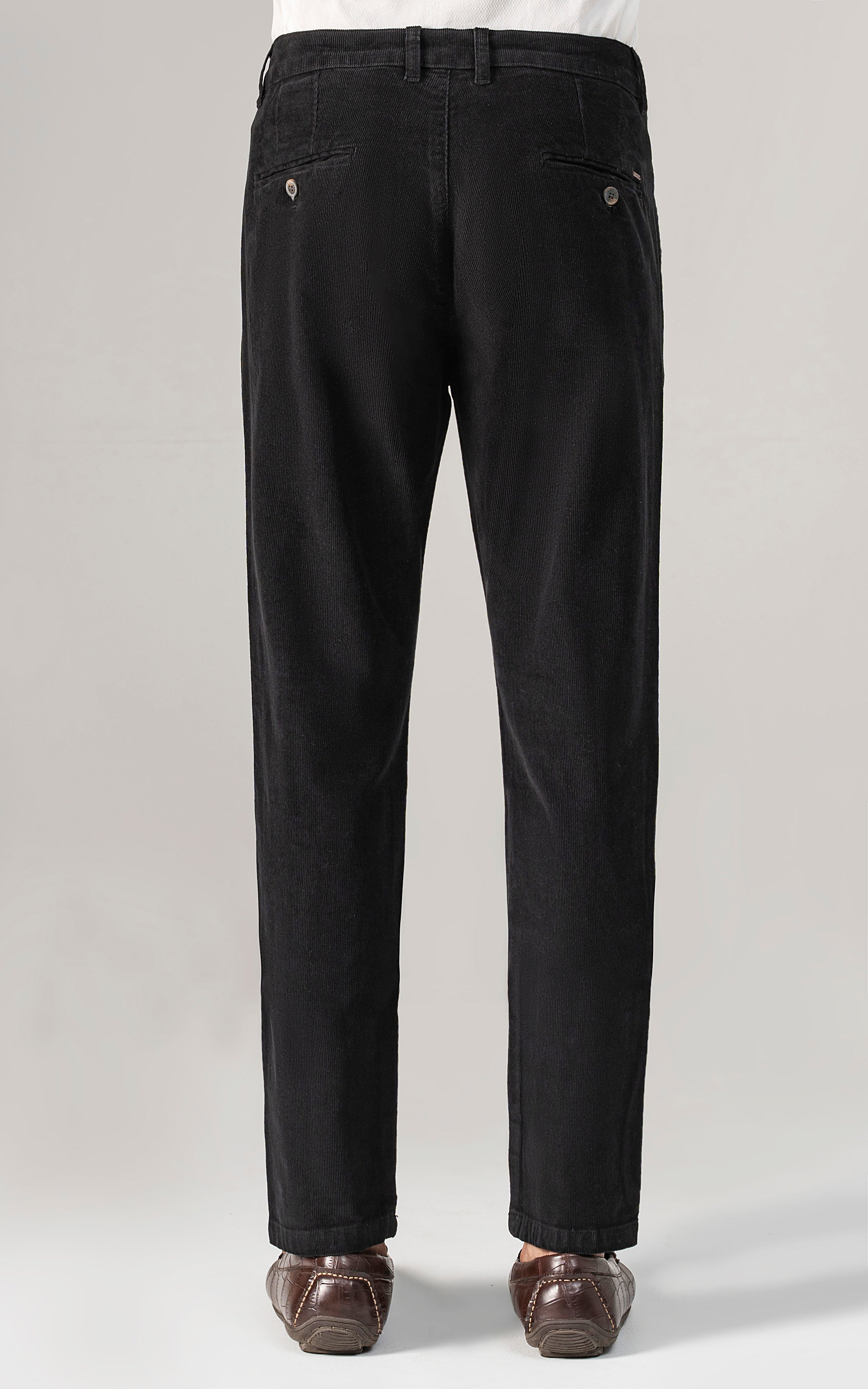 CORDUROY SMART FIT CASUAL PANT BLACK