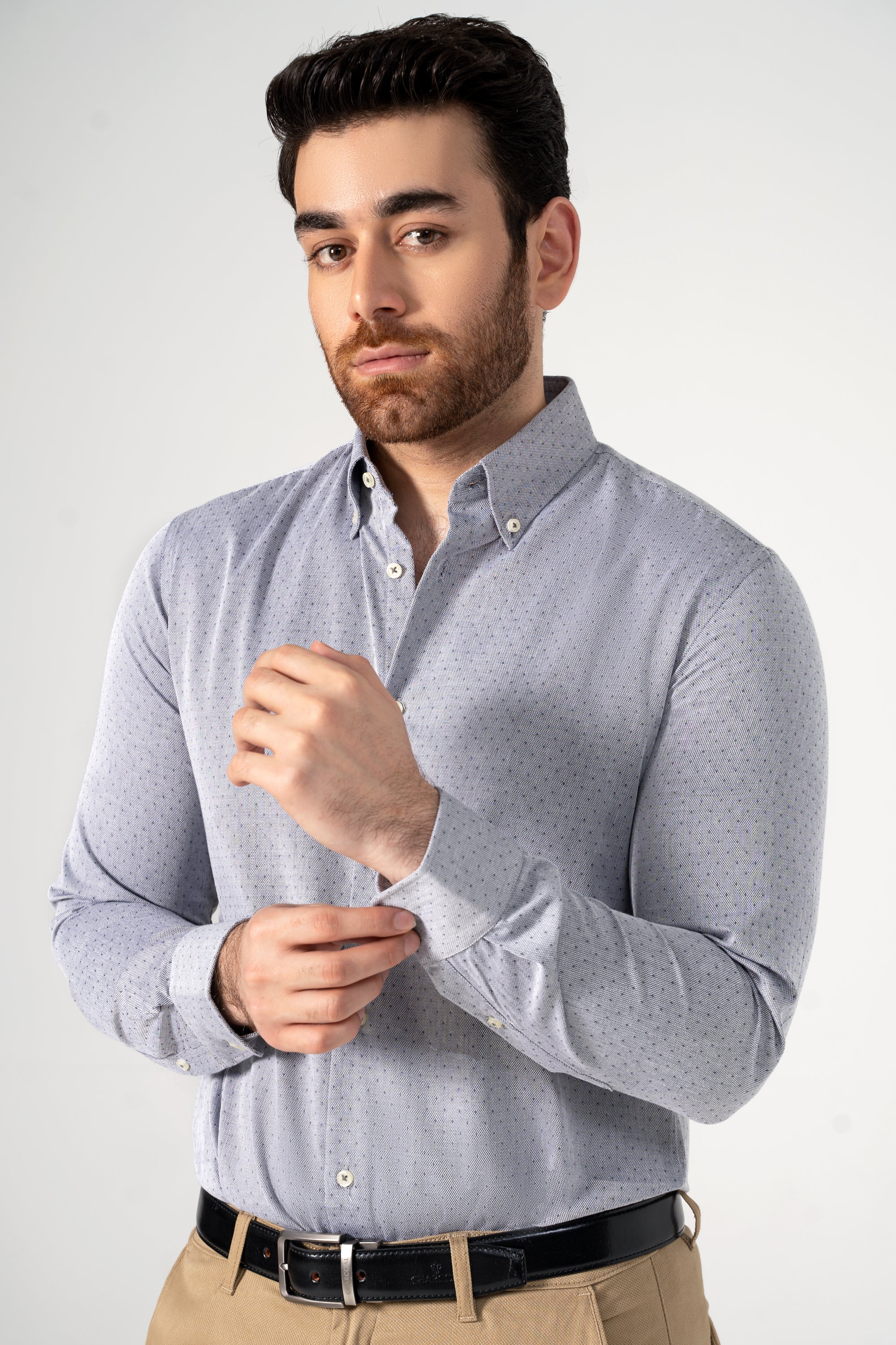 SMART SHIRT GREY TEXTURED