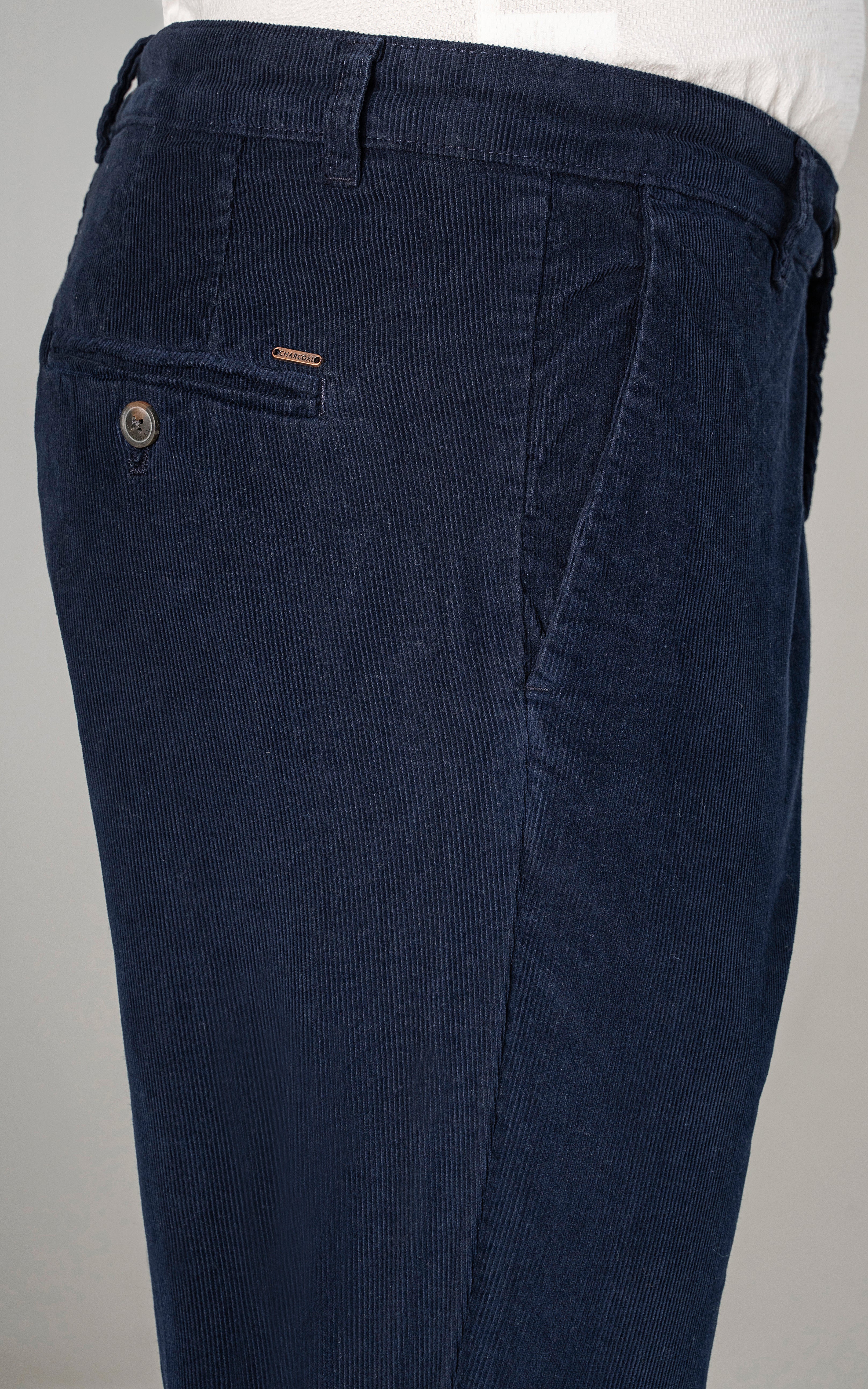 CORDUROY SMART FIT CASUAL PANT NAVY