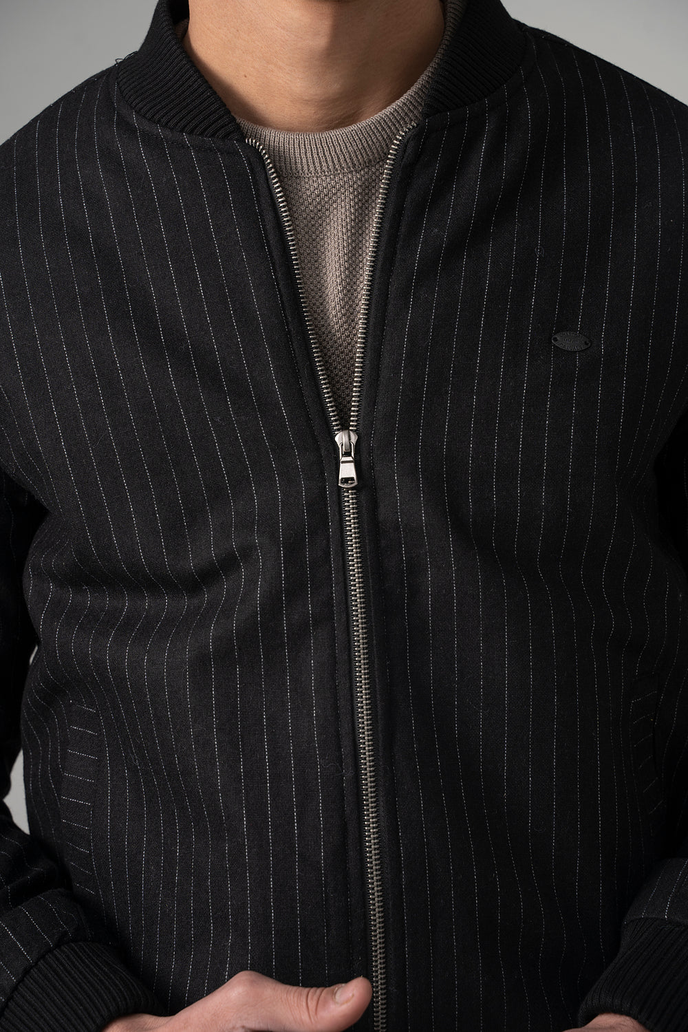 Studded Black Wool Blend Jacket main image 1