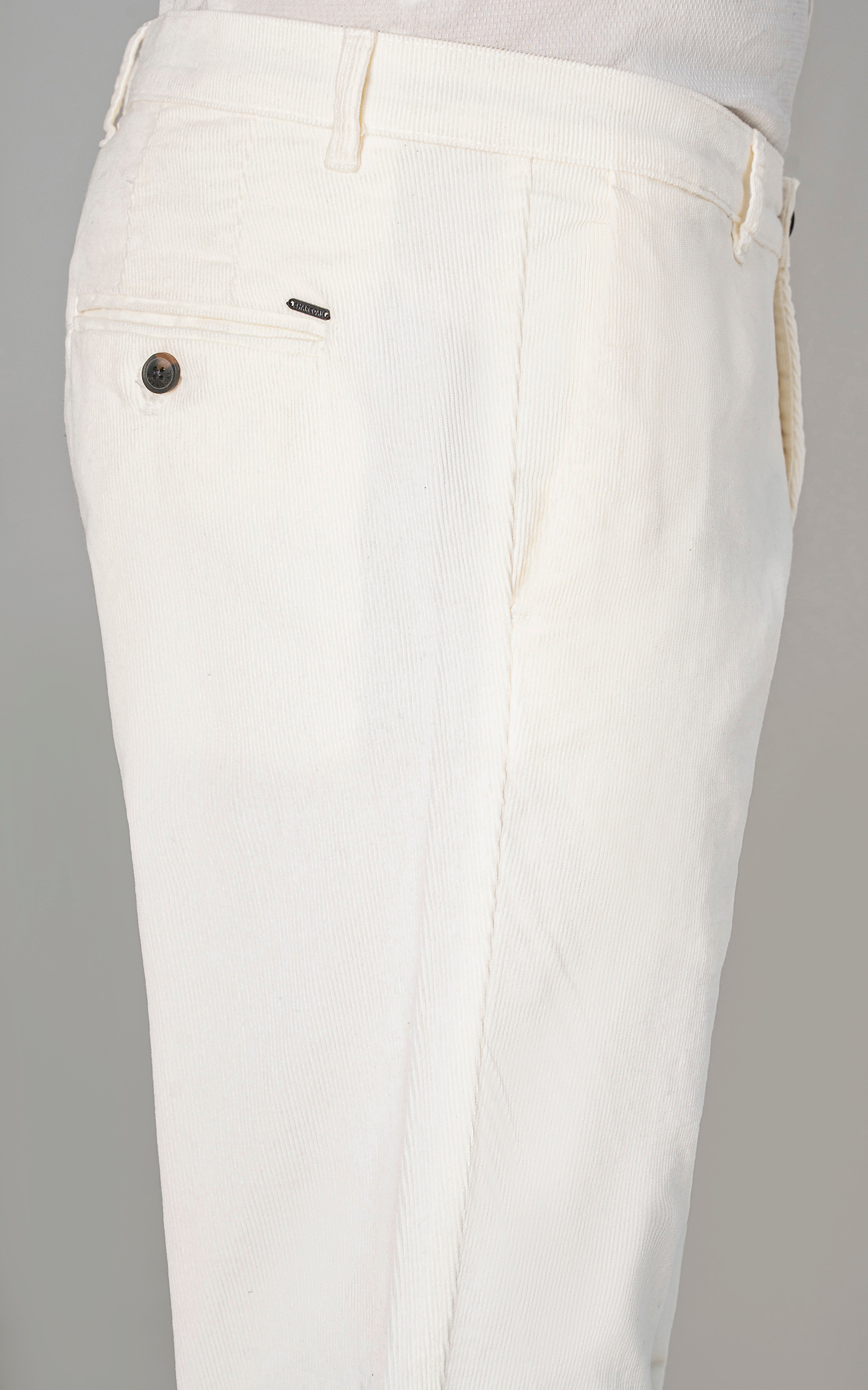 CORDUROY SMART FIT CASUAL PANT WHITE