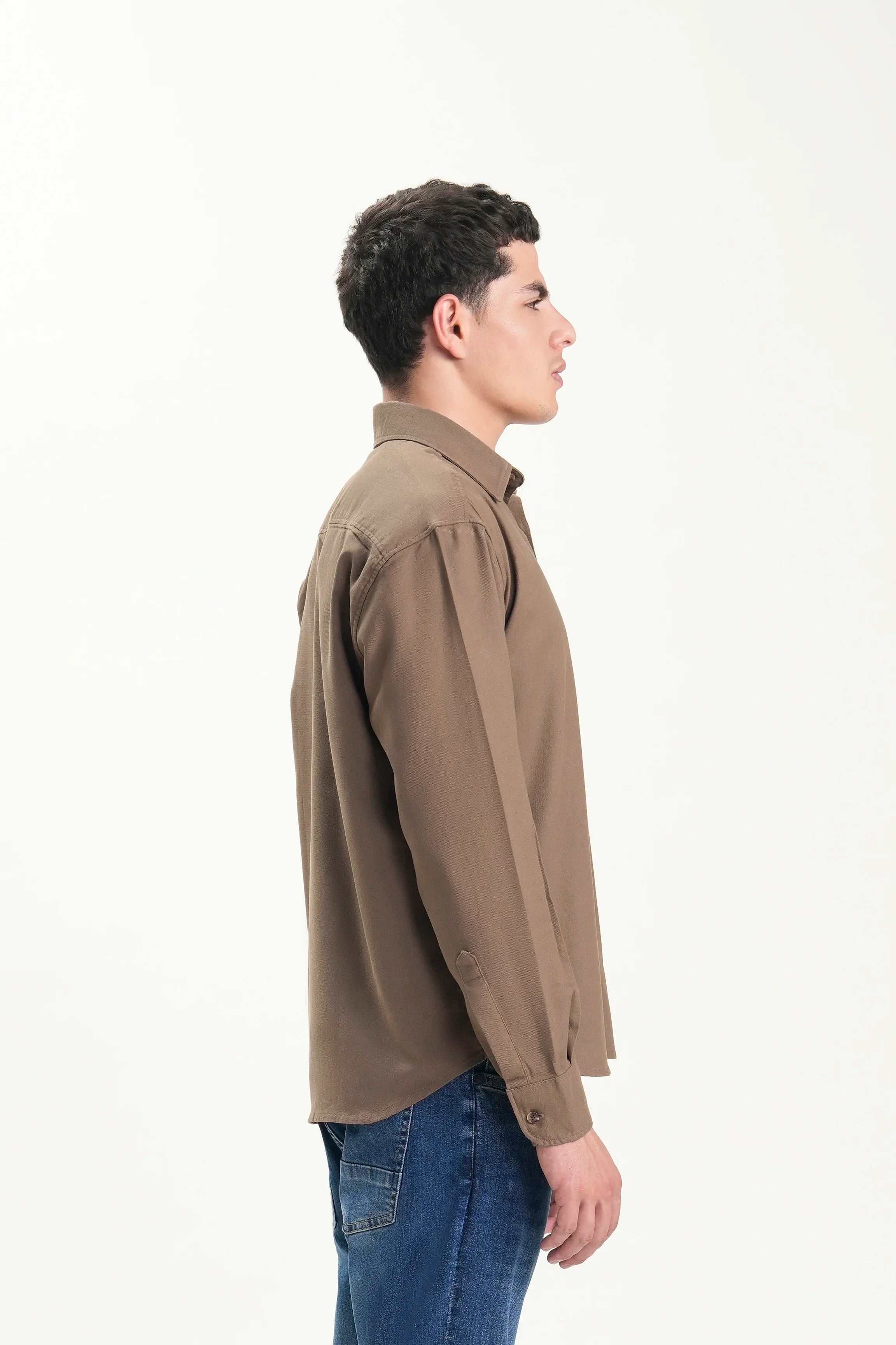 RELAXED FIT CASUAL SHIRT BROWN
