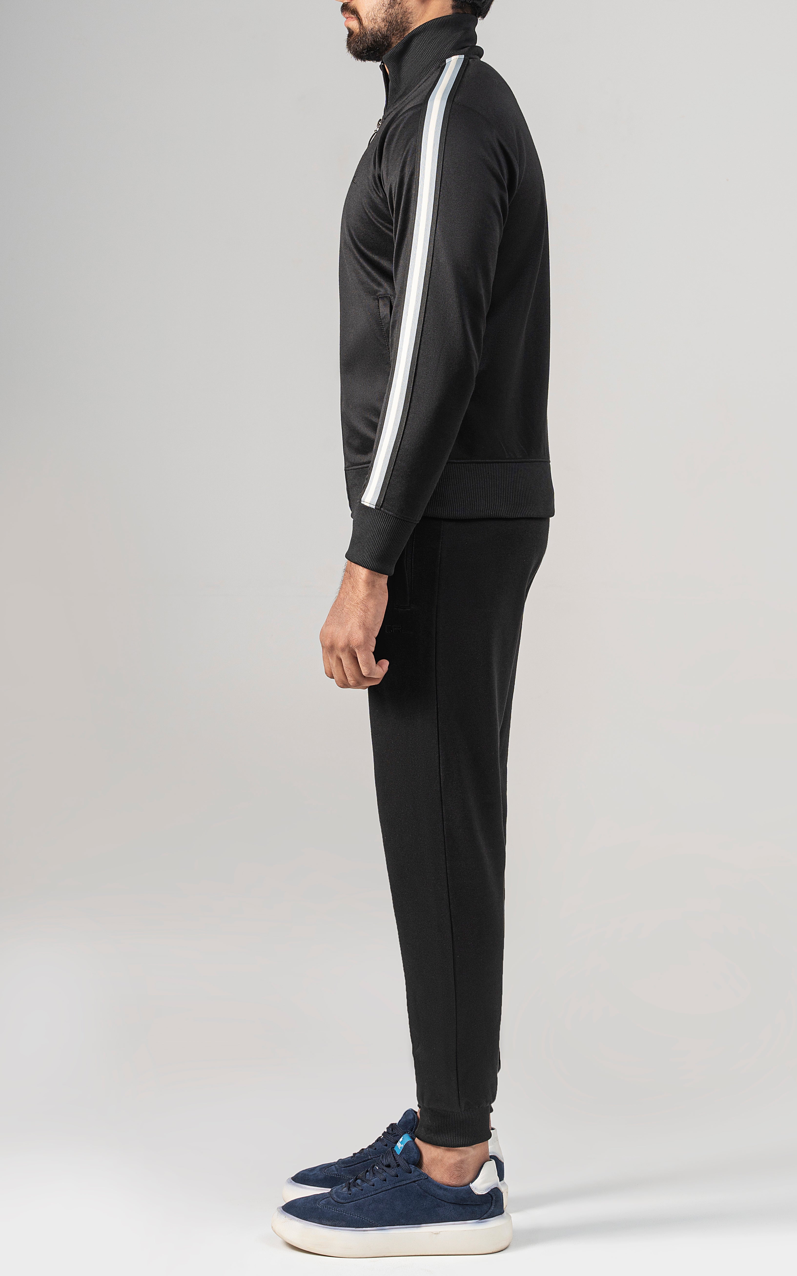 SLIM FIT TRACK SUIT BLACK