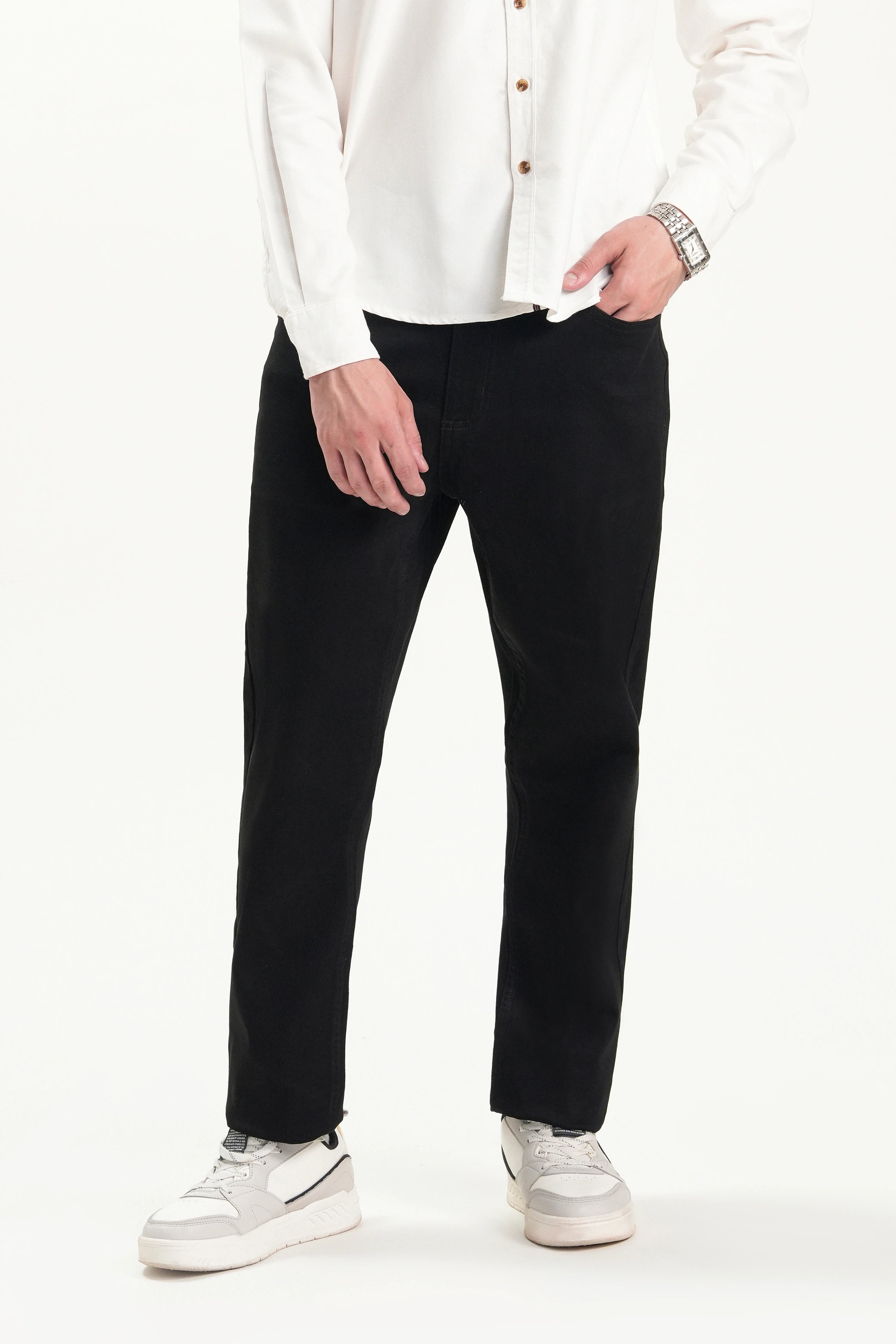 JEANS TAPERED FIT BLACK RINSE