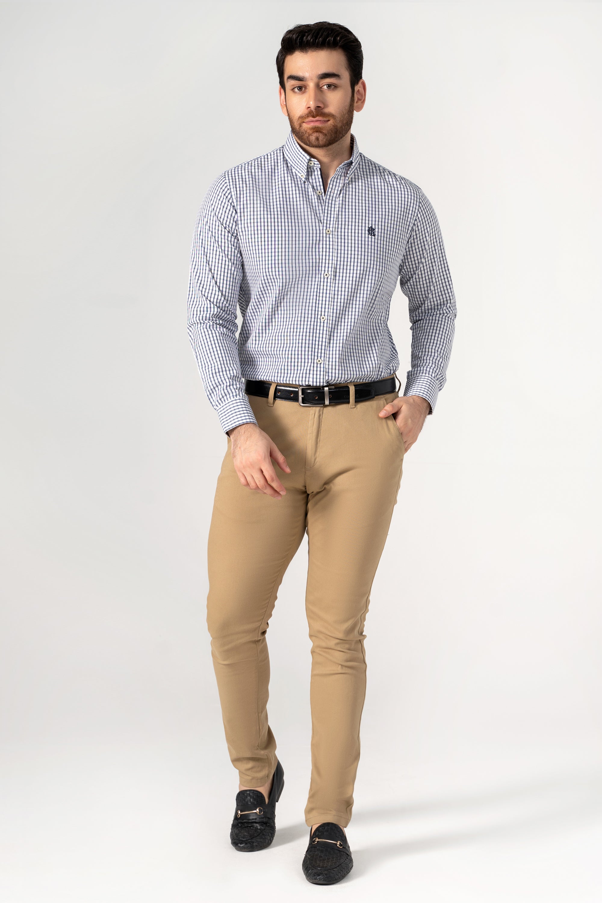 SEMI FORMAL SHIRT NAVY CHECK