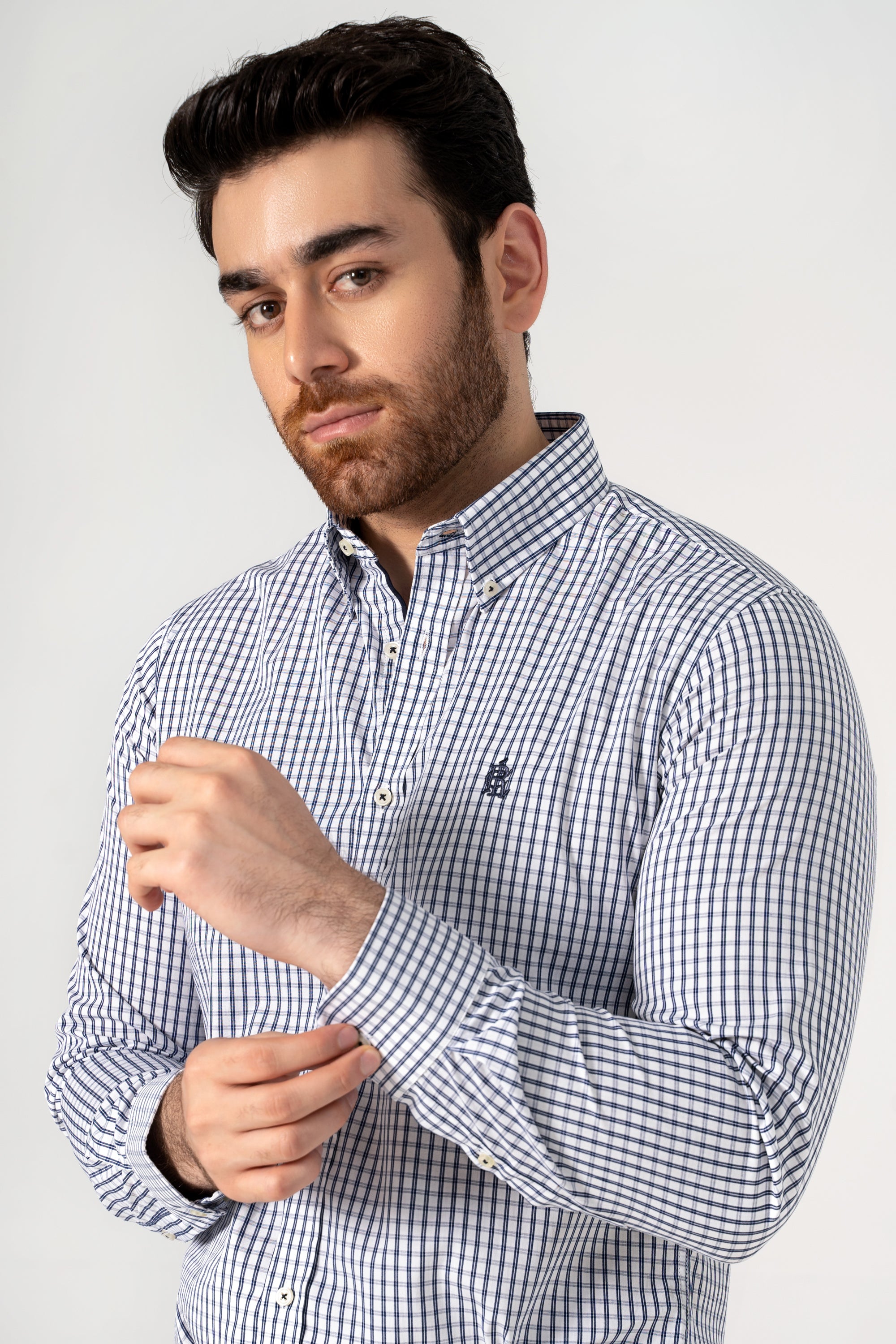 SEMI FORMAL SHIRT NAVY CHECK