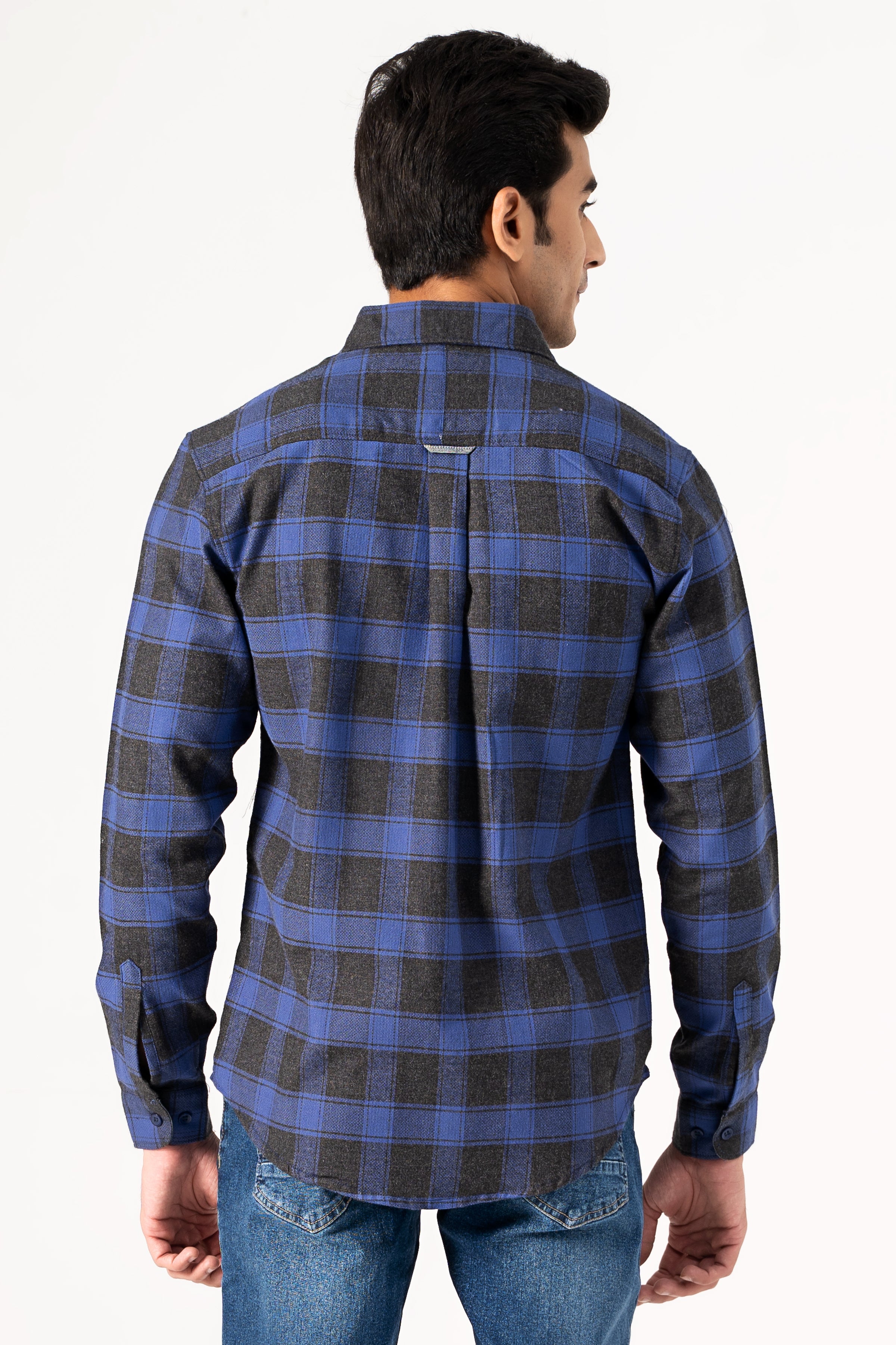 CASUAL SHIRT BLUE GREY CHECK