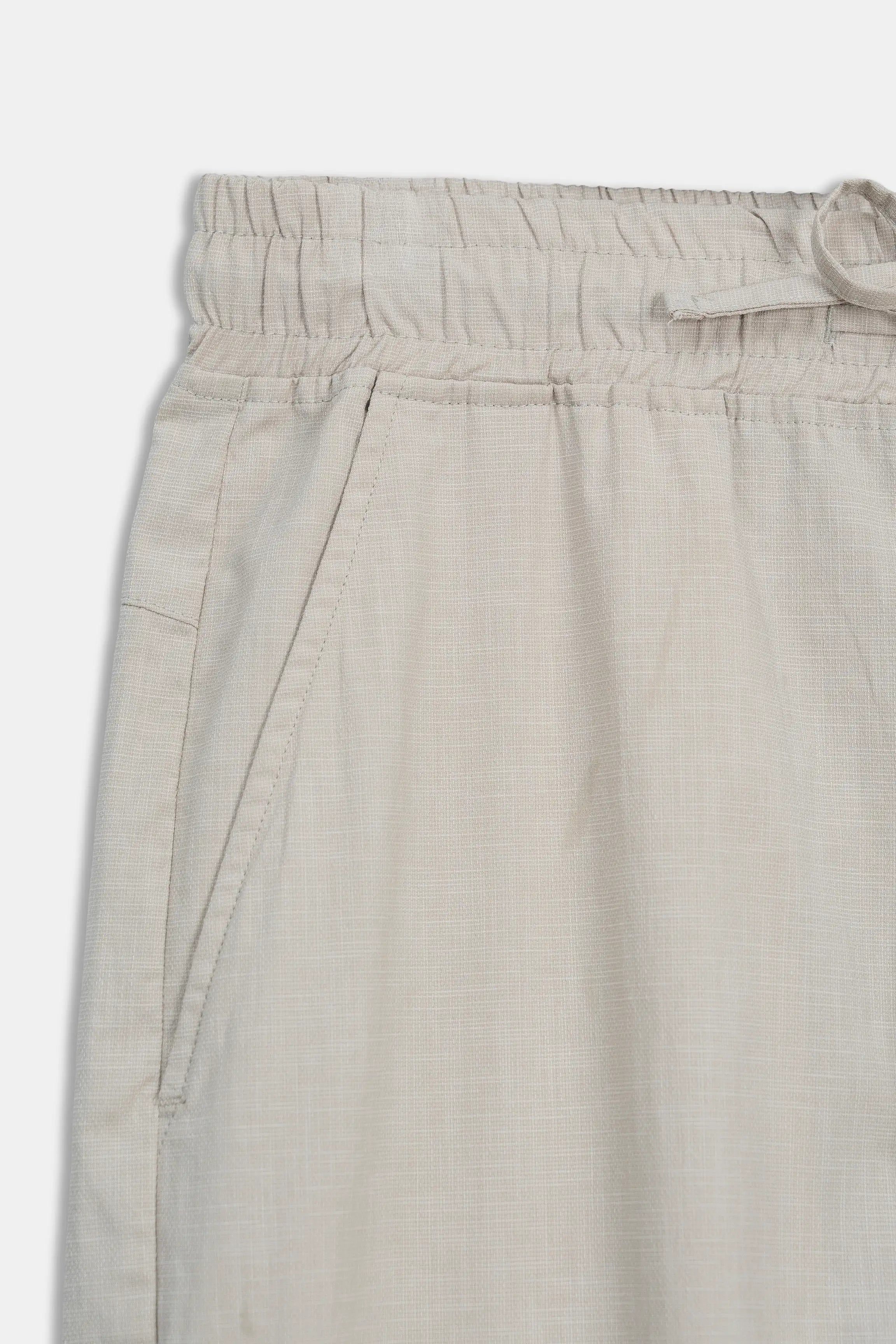 LOOSE FIT TROUSER WITH ELASTICATED WASTBAND KHAKI