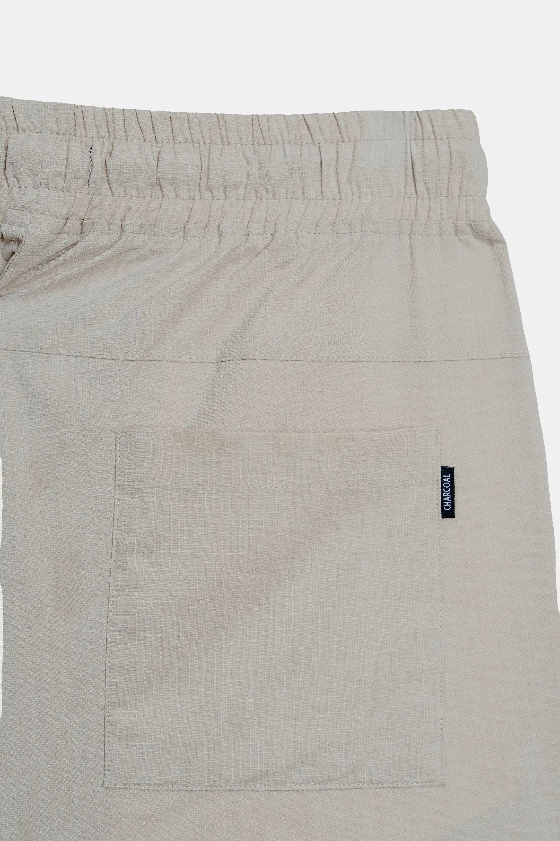 LOOSE FIT TROUSER WITH ELASTICATED WASTBAND KHAKI