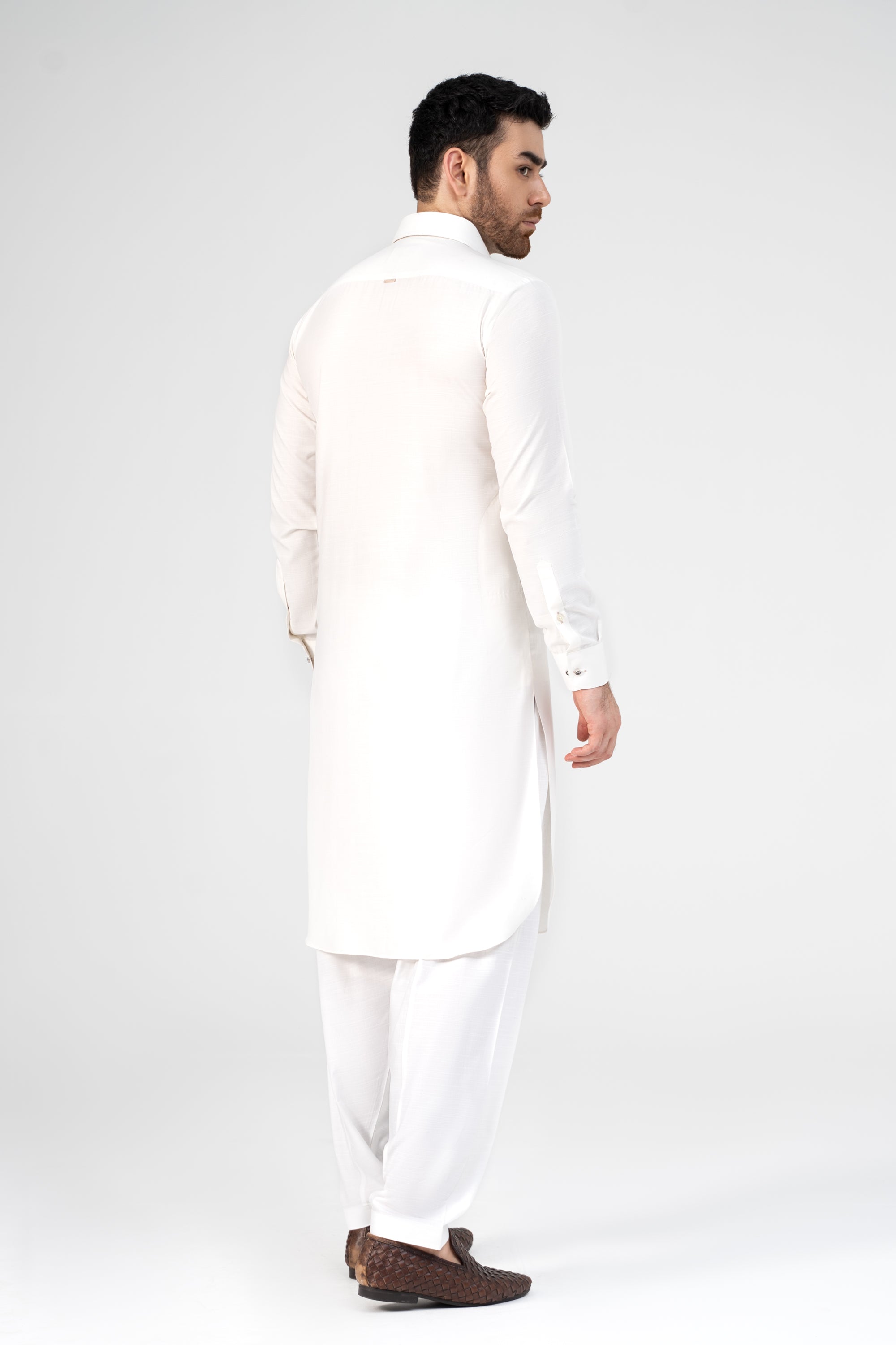 COTTON SLUB KAMEEZ SHALWAR WHITE